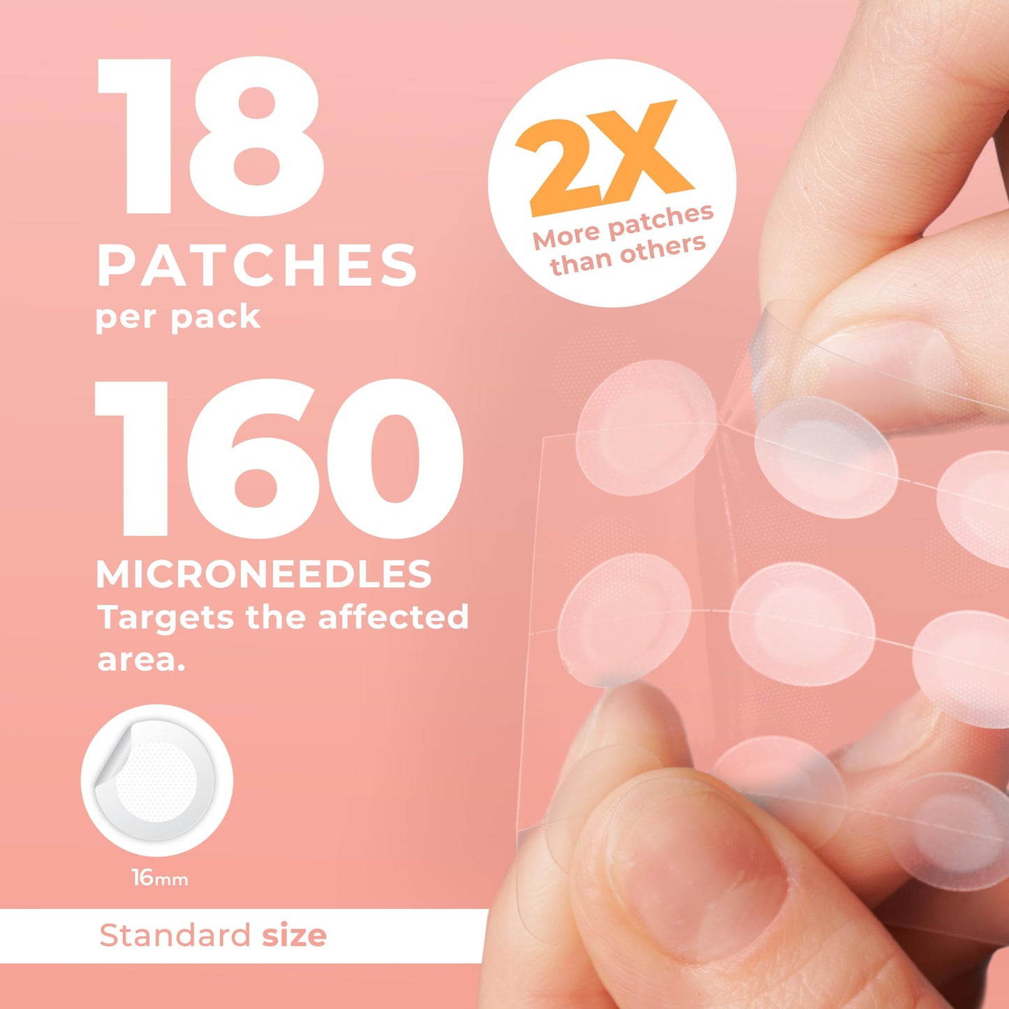 PatchRx Micro Needle Pimple Patch 18 Pack – Hydrocolloid Microdart Patches for Acne, Pimples, Overnight Spot Treatment