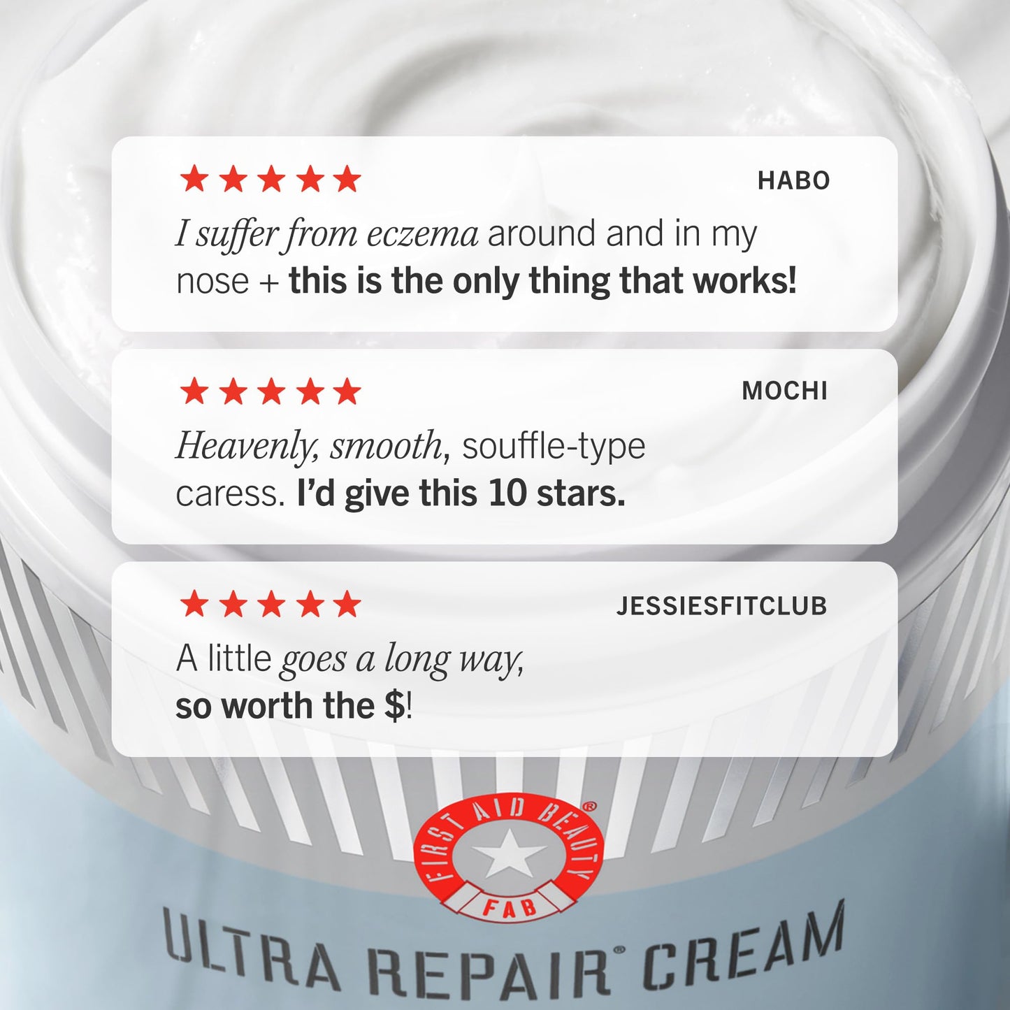 First Aid Beauty Ultra Repair Cream - 6oz Whipped Moisturizer with Colloidal Oatmeal, Clinically Proven Hydration & Skin Barrier Relief for Eczema