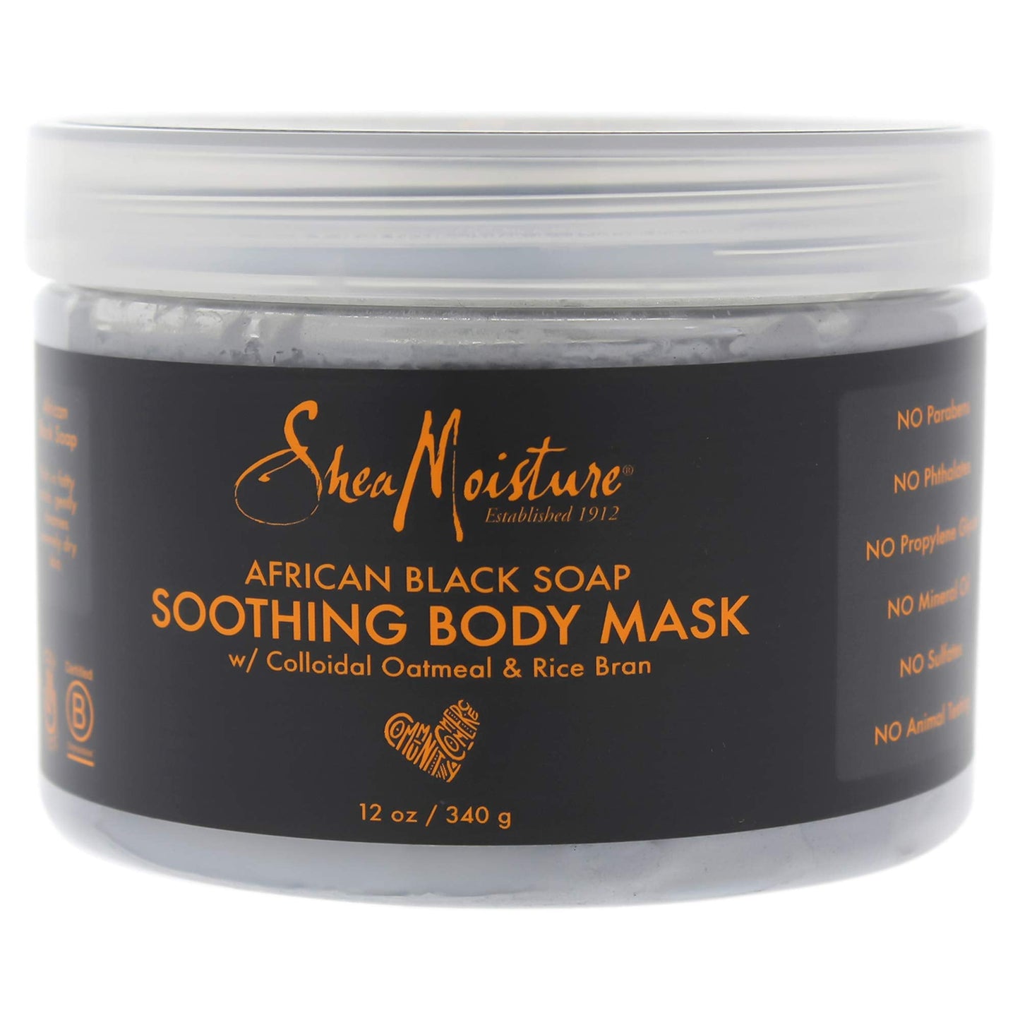 Shea Moisture African Black Soap Soothing Body Mask By Shea Moisture for Unisex - 12 Oz Mask, 12 Ounce