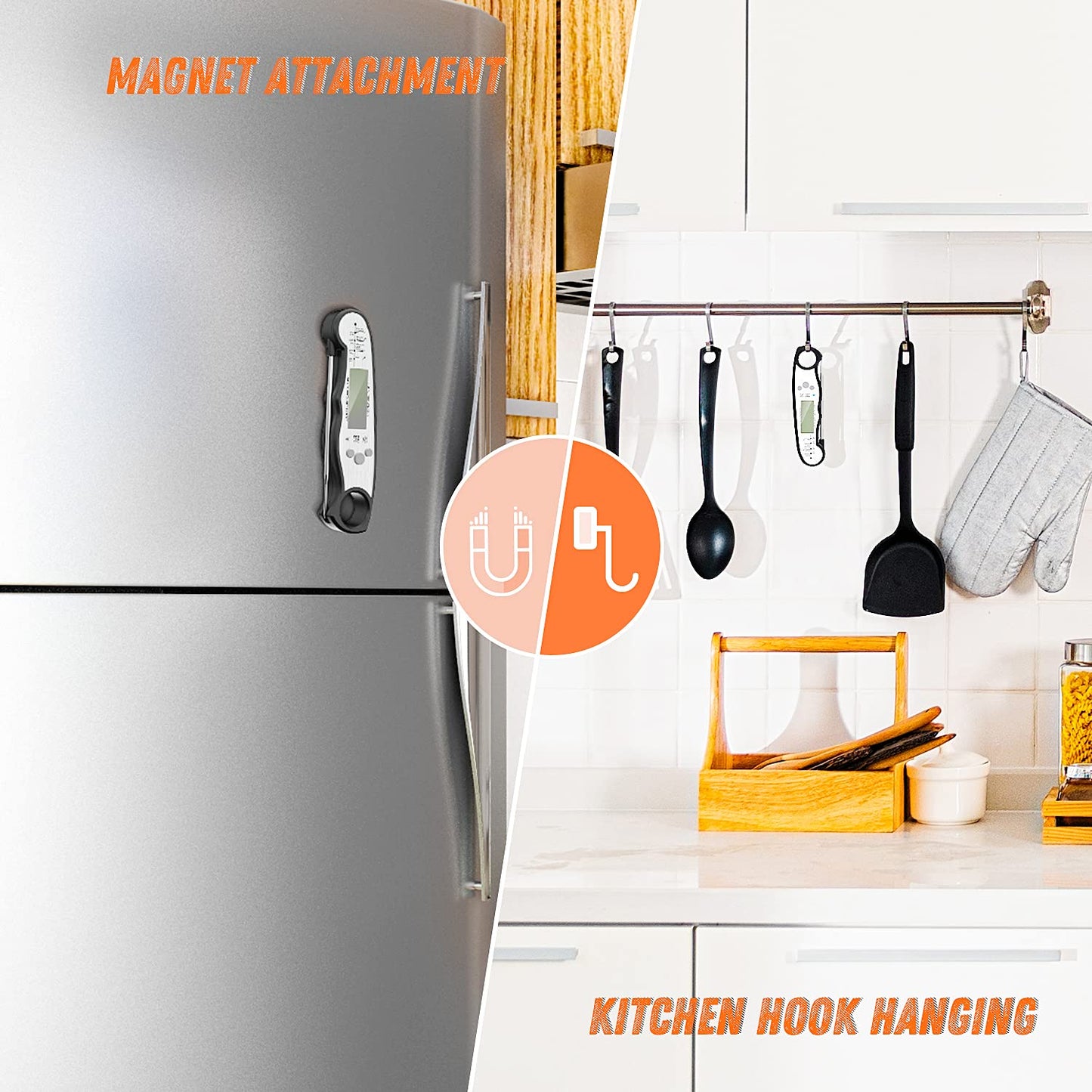 Digital Instant-Read Meat Thermometer – Waterproof, Backlight & Calibrated for BBQ, Candy, Liquids, Beef, Turkey, Cooking & Grilling