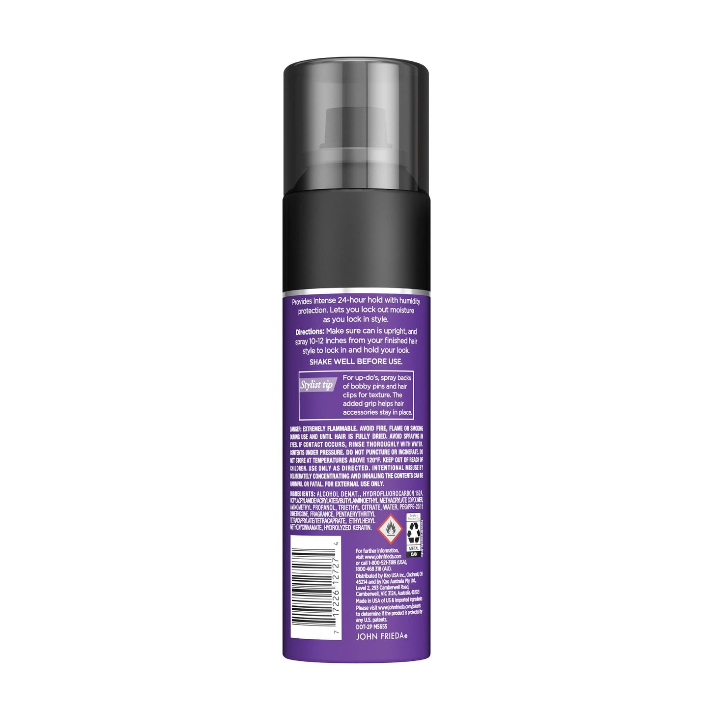 John Frieda Frizz Ease Moisture Barrier Firm Hold Hairspray – Blocks Frizz, Seals Out Humidity, Protects from Heat, Long-Lasting Hold, 12 Oz