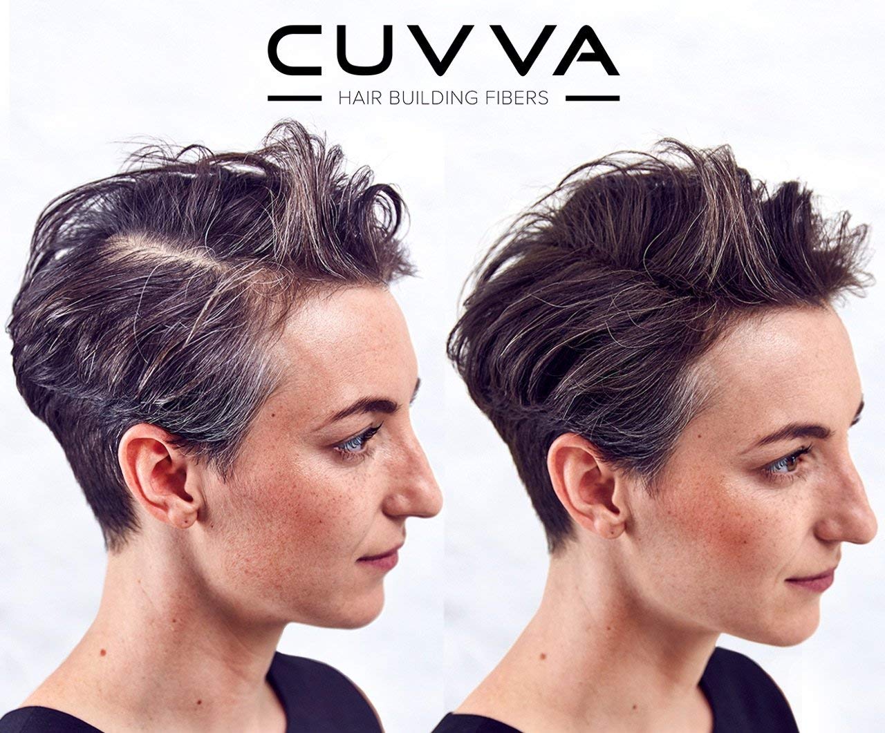CUVVA Hair Building Fibers Black 30g – Instantly Conceals Thinning Hair for a Fuller, Thicker Look – 13 Shades for Men & Women
