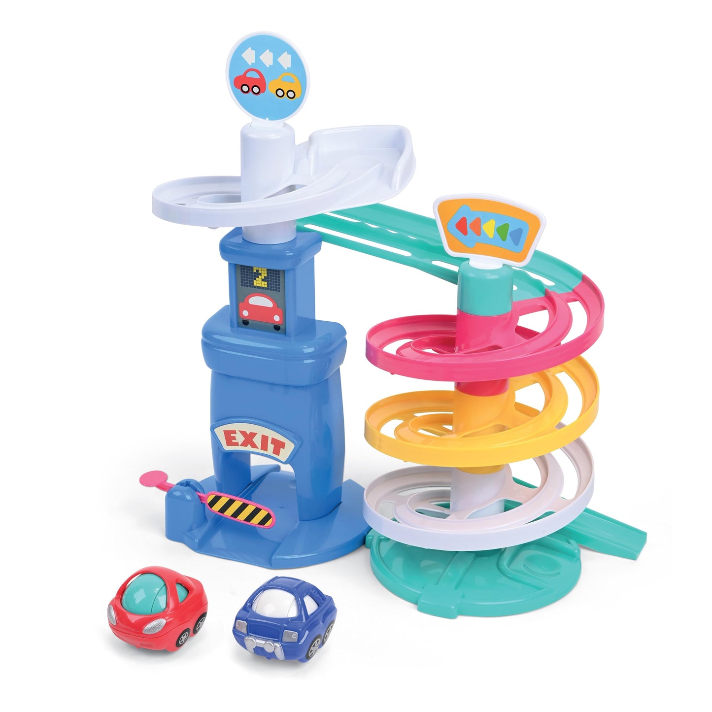 Kidoozie Park 'n Roll Garage - 4-Story Spiral Ramp Parking Fun for Toddlers 18+ Months!