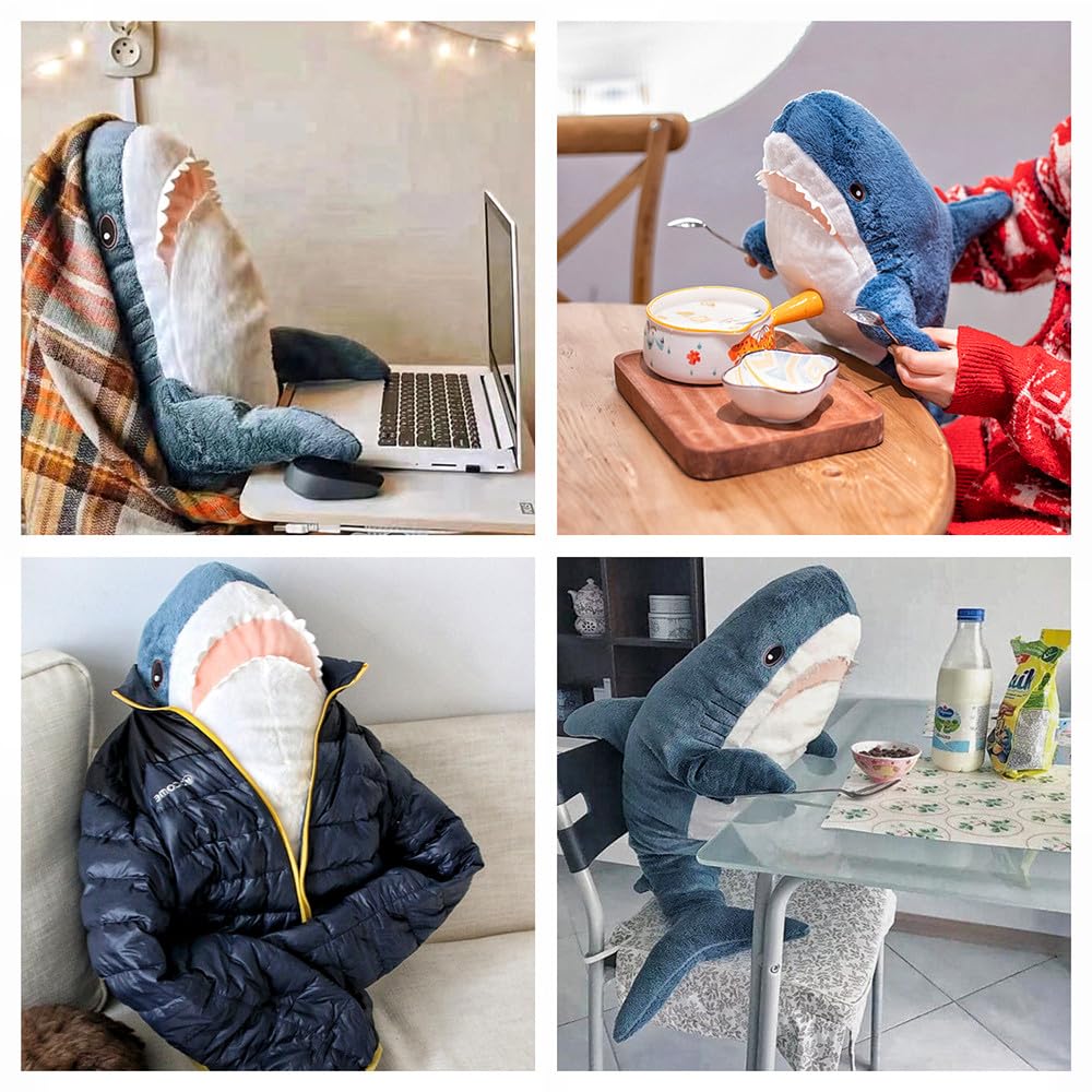 XIYUAN 39.3'' Giant Shark Plush Toy – Soft Stuffed Animal Pillow, Chubby Shark Cushion for Kids, Home Décor & Bedtime Gift