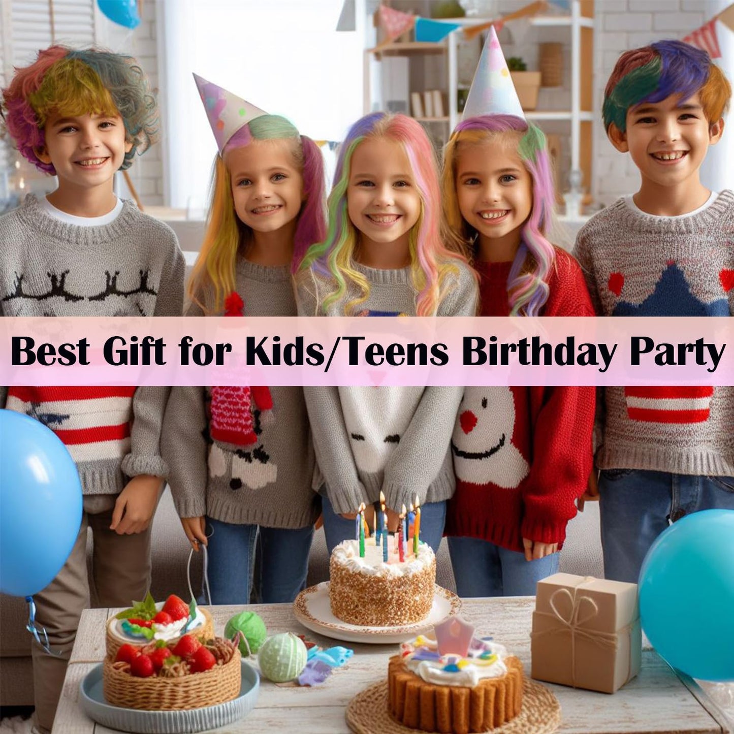 Maydear Temporary Hair Chalk Comb - Non Toxic Hair Color Comb and Safe for Kids - Blue