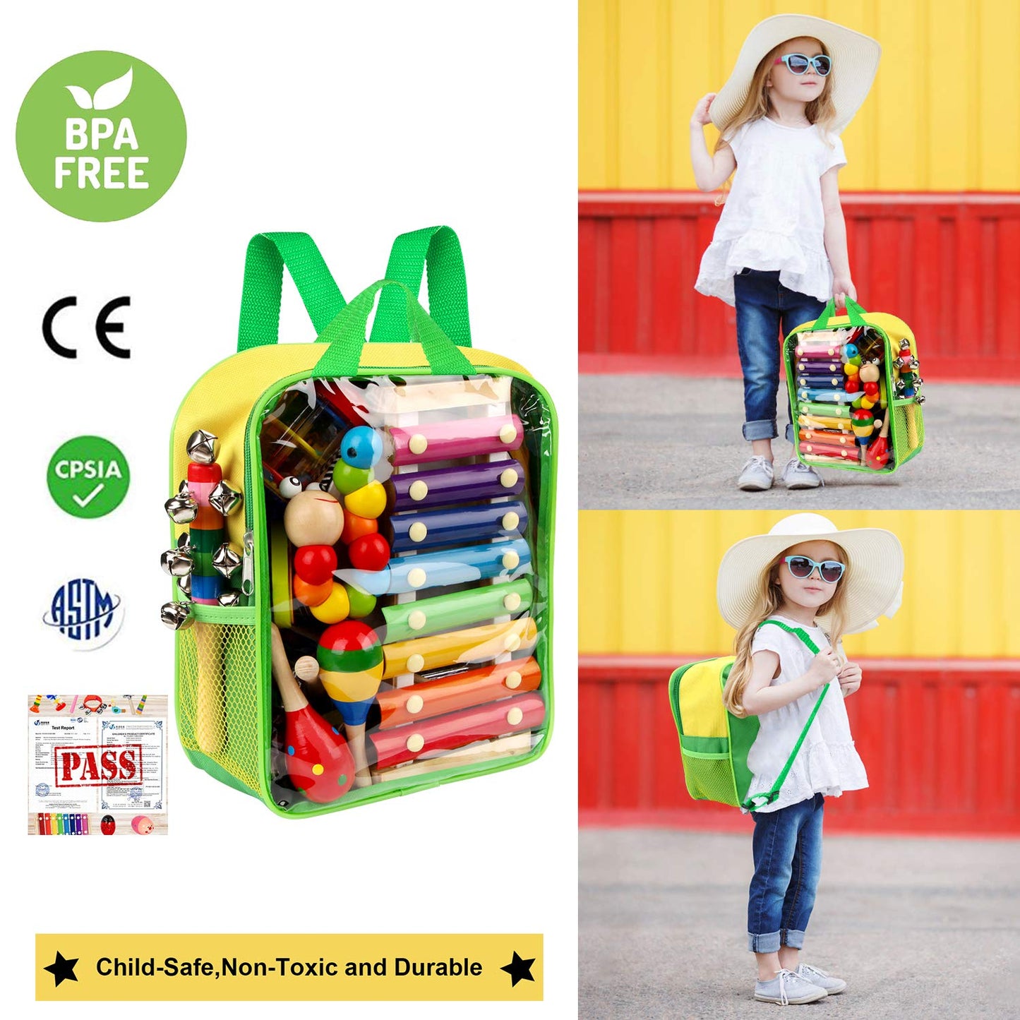 33-Piece Kids Wooden Musical Instruments Set – 18 Types Including Xylophone & Tambourine, Early Learning Music Toy for Preschool Boys & Girls