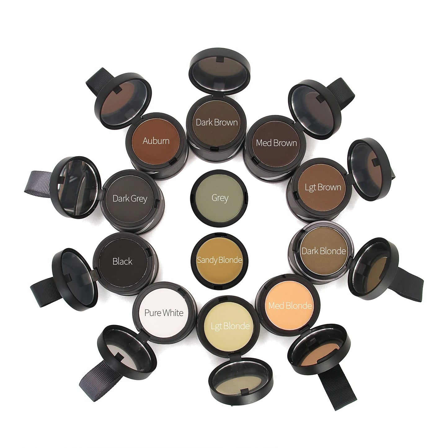 Finally Hair Fiber Concealer - Waterproof Black Hair Loss Solution, Hairline Creator, Eyebrow Enhancer & Beard Filler with Dab-on Shadow Powder