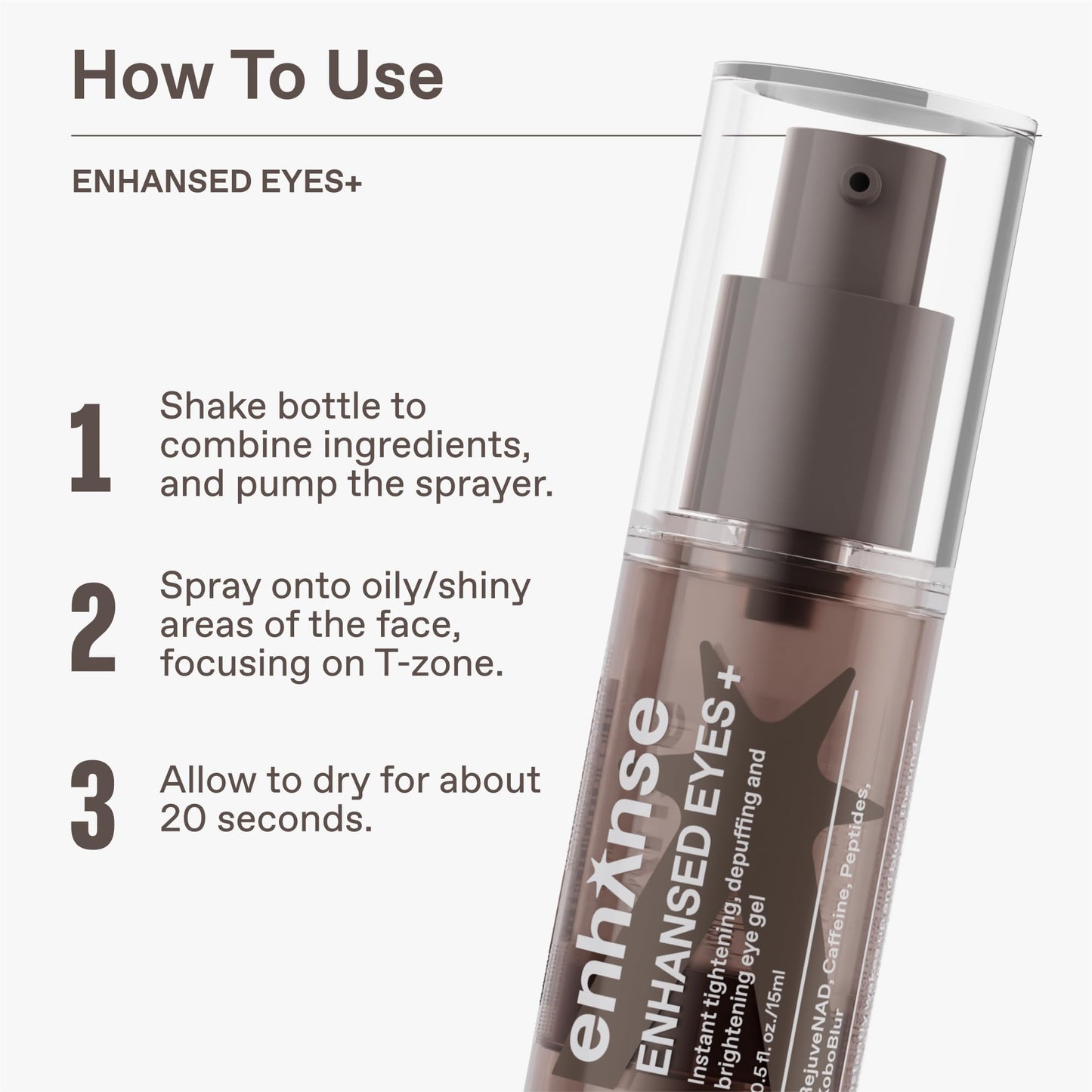 Enhanse Men’s Under Eye Gel – Caffeine, Peptides & RejuveNAD for Brightening, Depuffing, Tightening, Dark Circles & Fine Lines, 0.5 fl oz