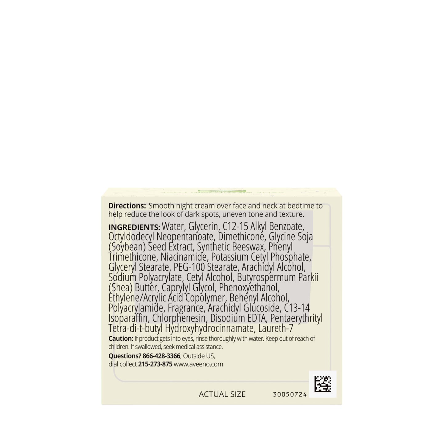 Aveeno Positively Radiant Night Cream for Face & Neck – Tone Correcting Soy & Niacinamide, Evens Skin, Targets Dullness, 1.7 oz