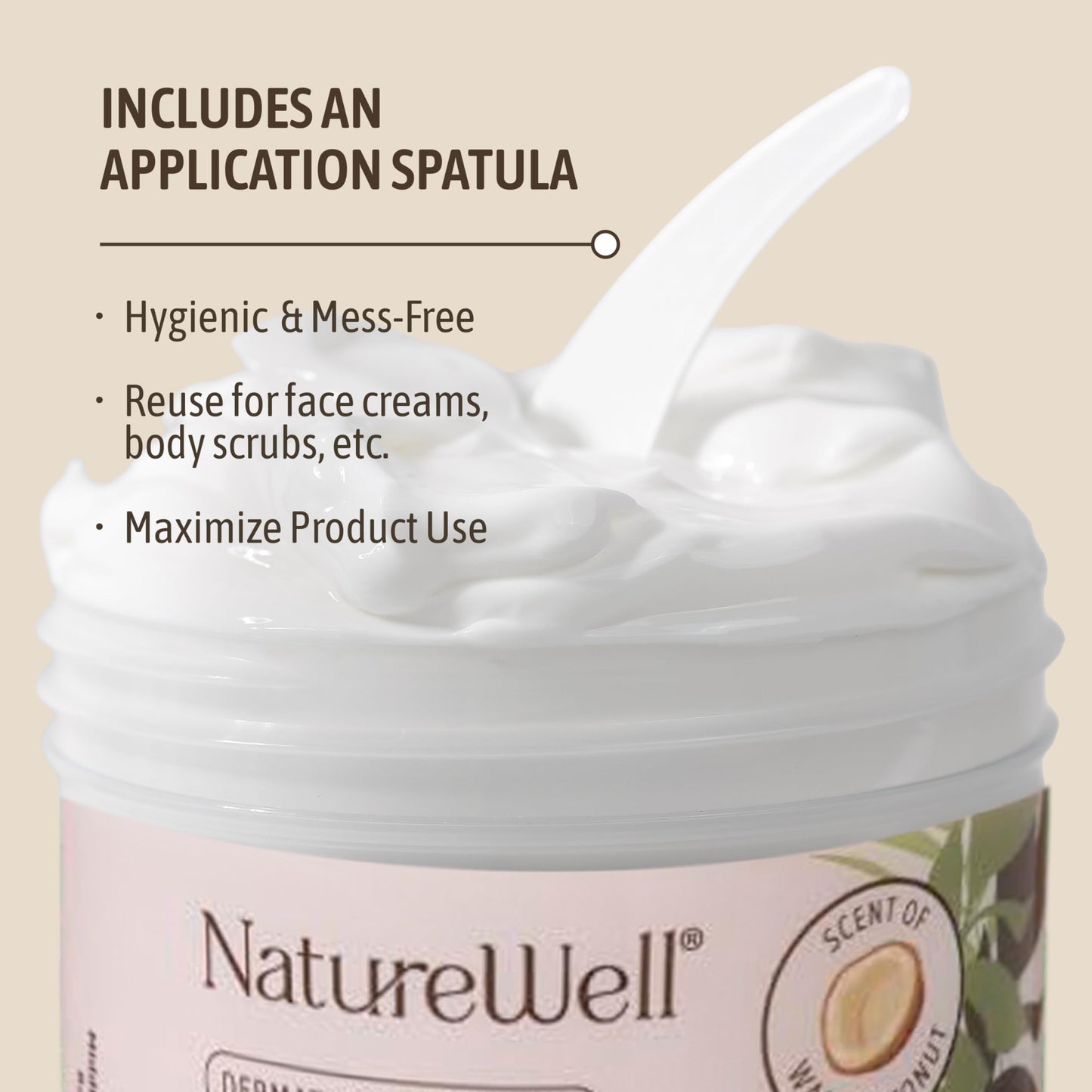 NATURE WELL Coconut Oil Moisturizing Cream – Hydrate & Soften Face, Body & Hands, Non-Greasy, Intense Hydration for Dry & Sensitive Skin, 16oz