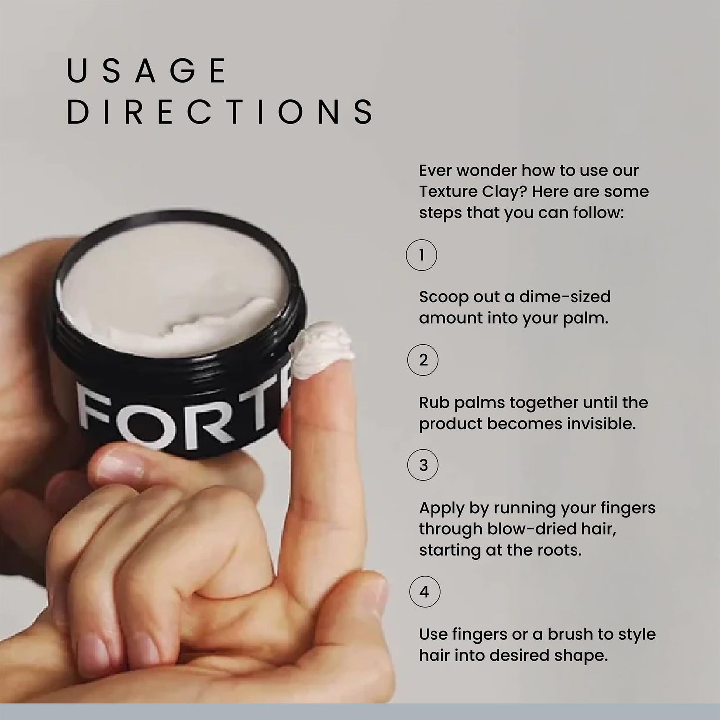 Forte Series Alex Costa Hair Clay for Men – Extreme Hold Matte Finish, Adds Texture, Volume & Definition, Natural Ingredients for Thick/Coarse Hair