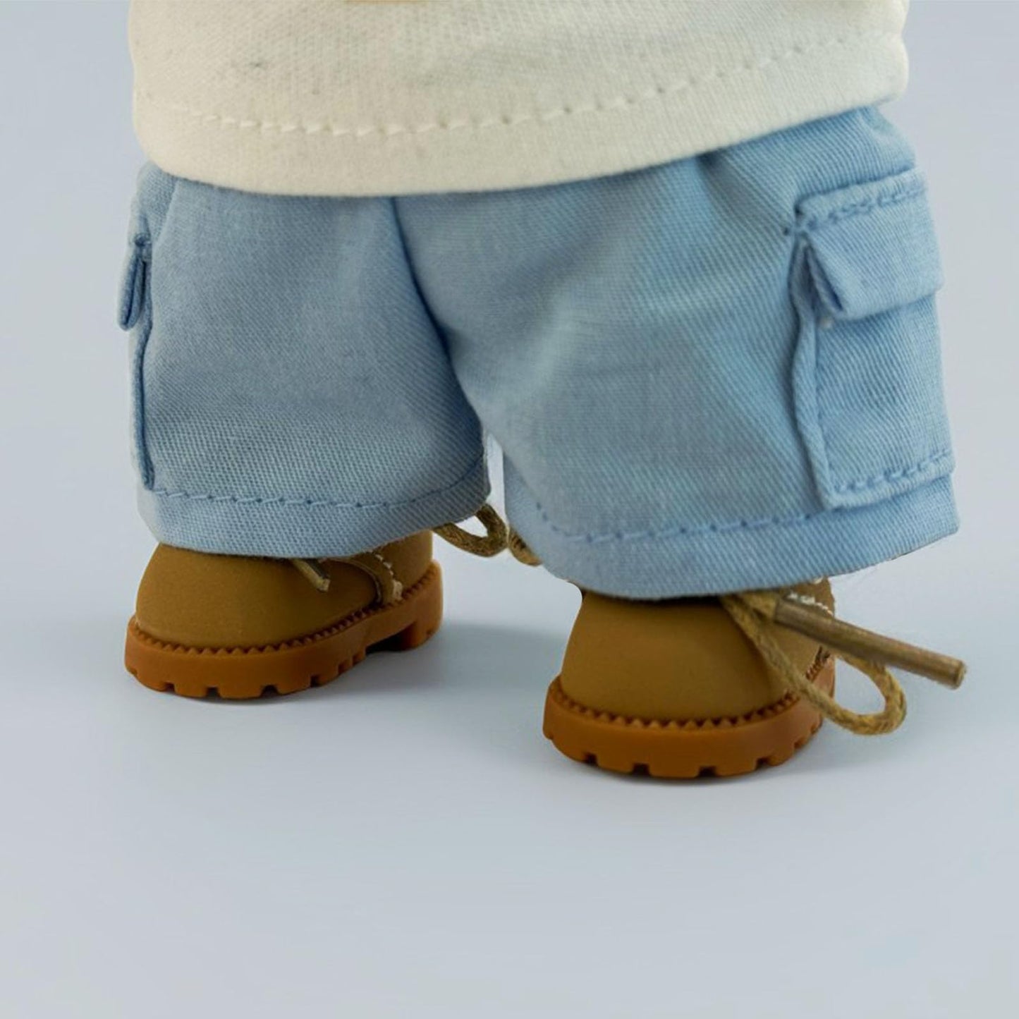 QIXINGWISE 2 Pairs Doll Shoes Compatible with 17cm Doll, Stylish Lace-Up Boots for Dress-up, Outfit Accessory for 15cm 17cm Dolls (Black & Camel)