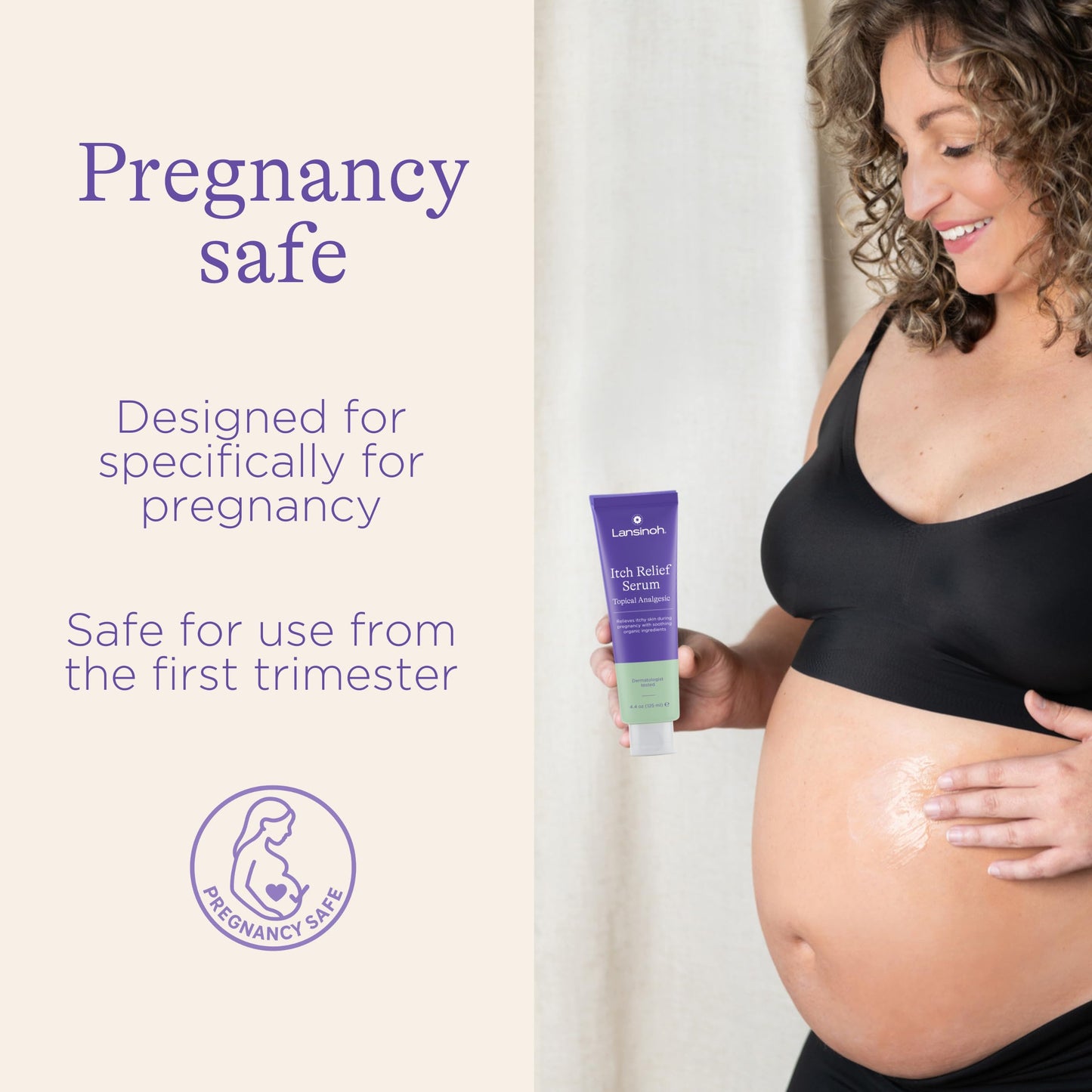 Lansinoh Anti-Itch Serum for Pregnancy, 4.4 oz – Safe Relief for Itchy Skin, Prenatal & Postnatal Care, Gentle Cream for Expecting Moms