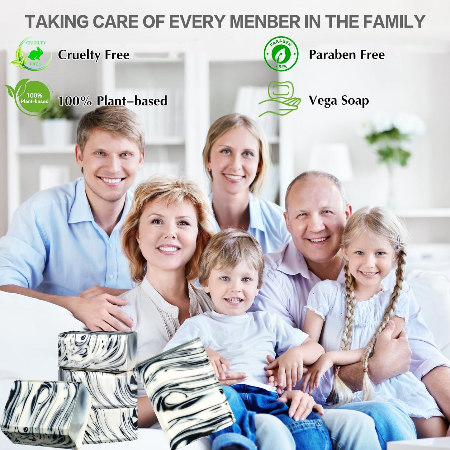 Umpeimvon 5-Pack Handmade Castile Soap Bars – Organic Olive & Coconut Oil, Cold Process, Natural Moisturizing Soap for Men & Women, 3.53 oz