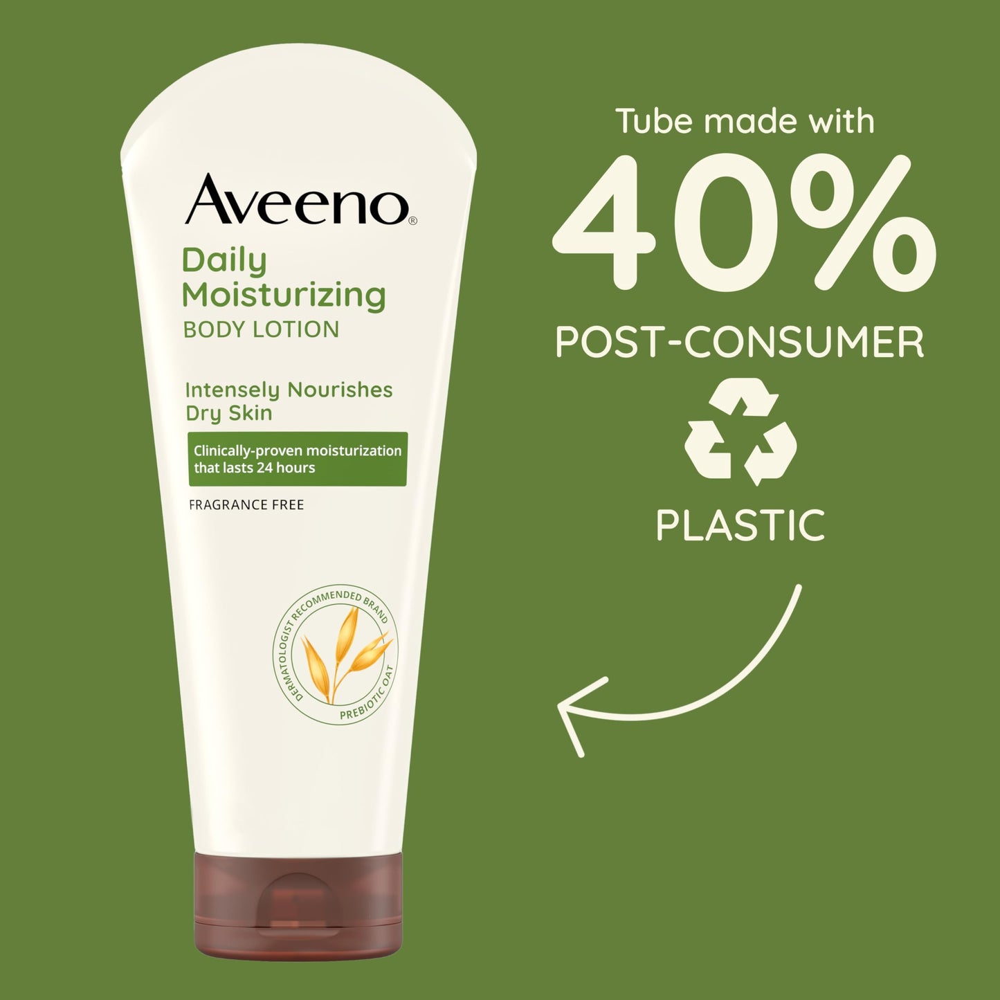 Aveeno Daily Moisturizing Body Lotion, Prebiotic Oat Formula for Dry Skin, Fragrance-Free, Non-Comedogenic, Travel Size 2.5 fl oz, 3 Pack