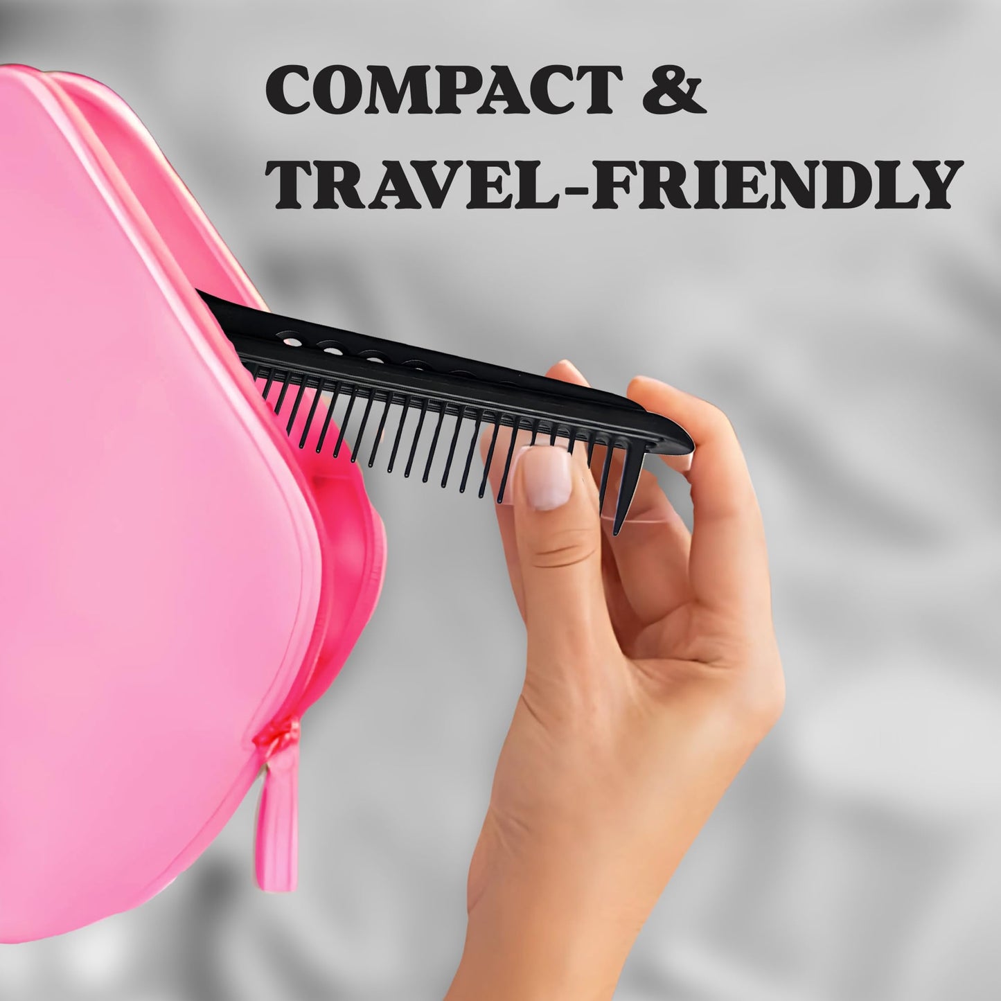 Herstyler Hair Straightening Comb - Straightener Comb for Flat Iron - Makes Styling Easy - Get Straight Hair in Minutes (Pink)