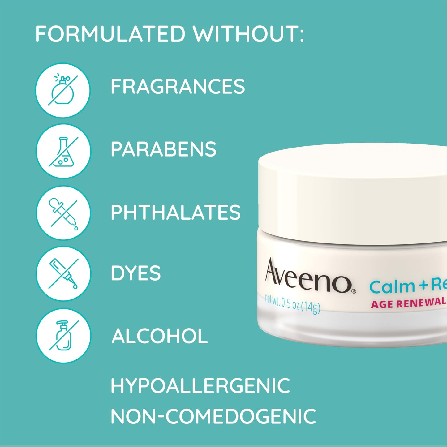 Aveeno Calm + Restore Age Renewal Eye Gel, Anti-Aging Under Eye Cream with Oat & Cranberry, Reduces Wrinkles & Crow's Feet, 0.5 oz