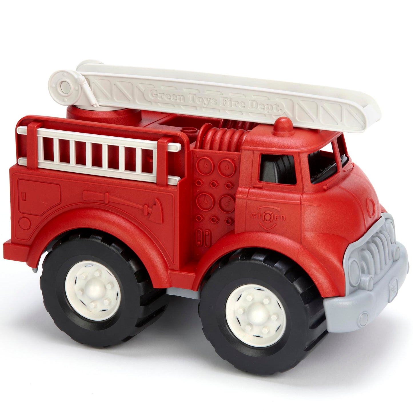 Green Toys Fire Truck - BPA , Phthalates Free Imaginative Play Toy for Improving Fine , Gross Motor Skills. for Kids,Red