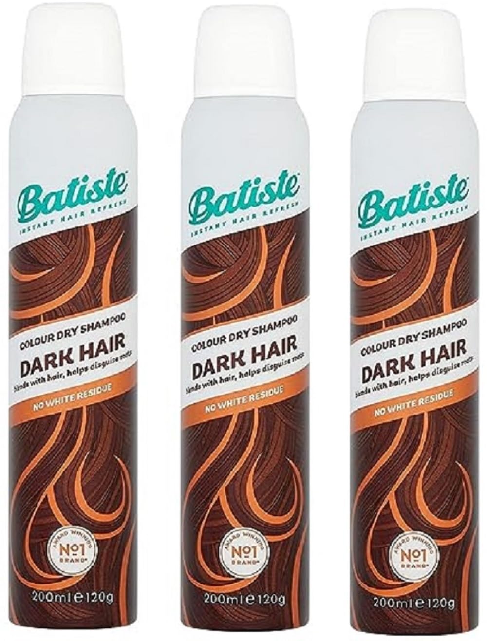 Batiste Dry Shampoo, Dark & Deep Brown 6.73 oz (Pack of 3)