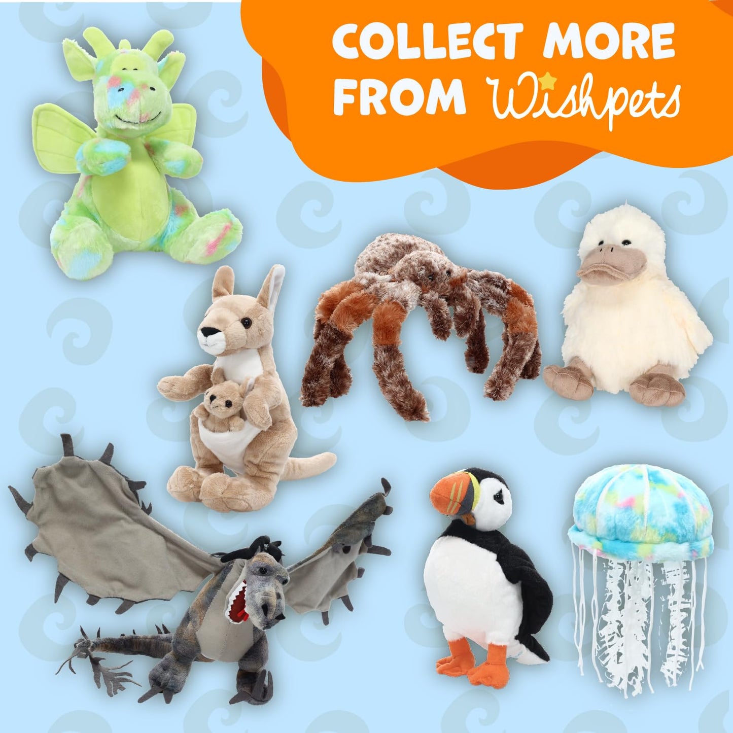 WISHPETS 12" Black and White Puffin Plush Toy