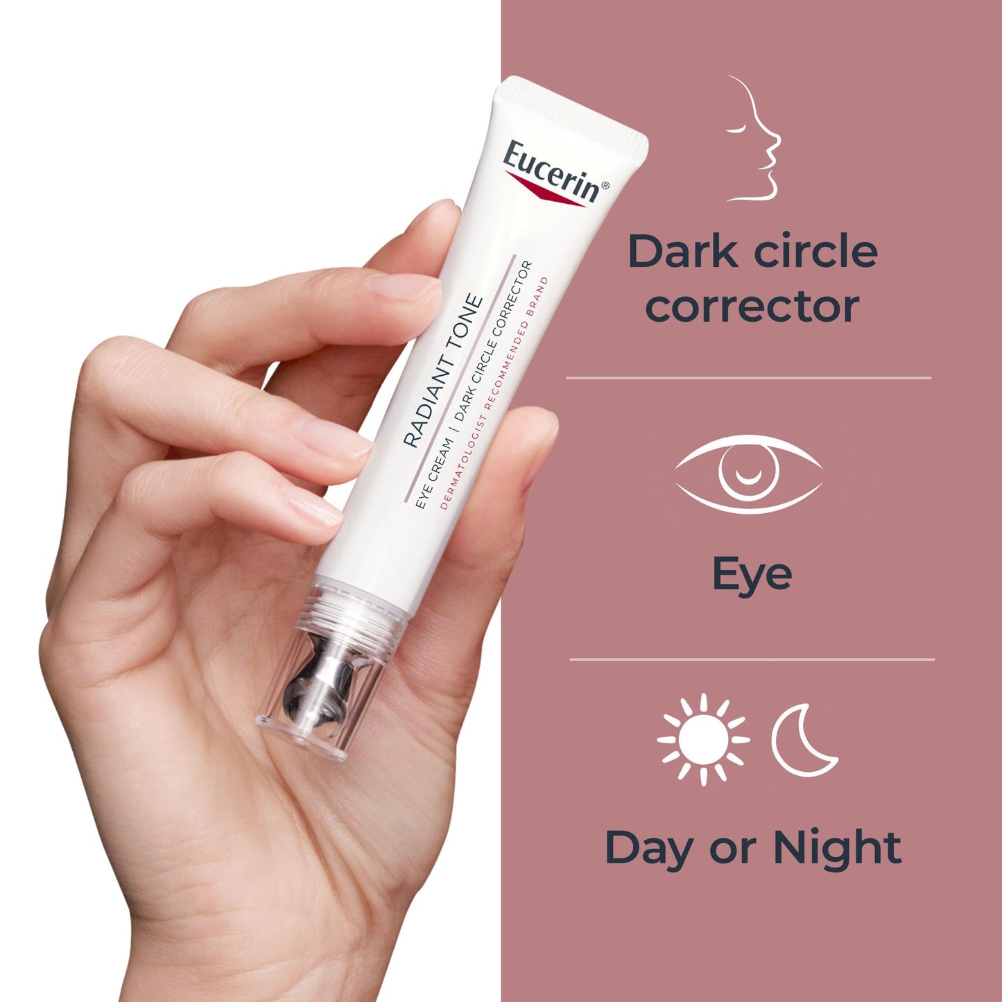 Eucerin Radiant Tone Eye Cream – Dark Circle Corrector with Thiamidol & Hyaluronic Acid, Brightens Eyes & Reduces Puffiness, 0.5 oz