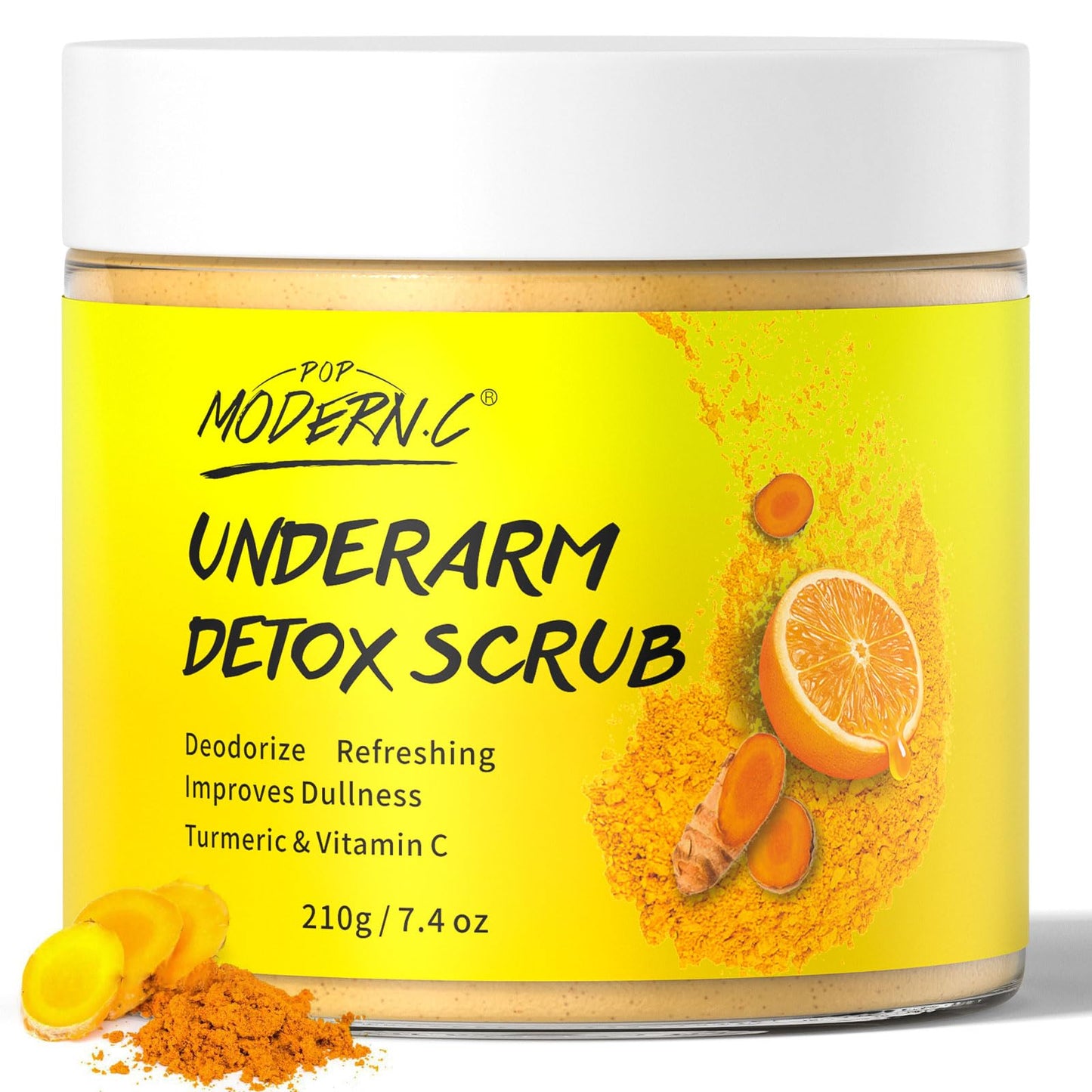 Underarm Detox Scrub with Turmeric & Vitamin C – Dark Spot Remover, Exfoliating Deodorant, Even Skin Tone, Body & Armpit Scrub for Men & Women