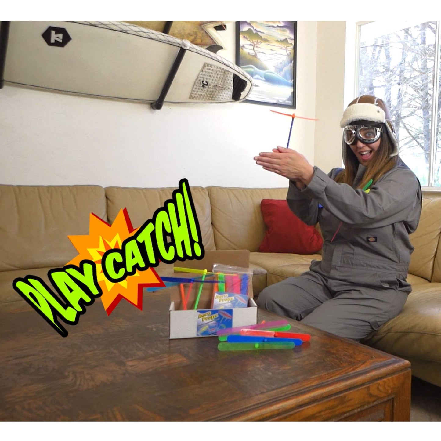 The Original Aero Props 10-Pack - Flying Helicopter Hand Spinner STEM Toy, Plastic Dragonfly Whirlybird, Made in USA, Multi-Color Fun for All Ages