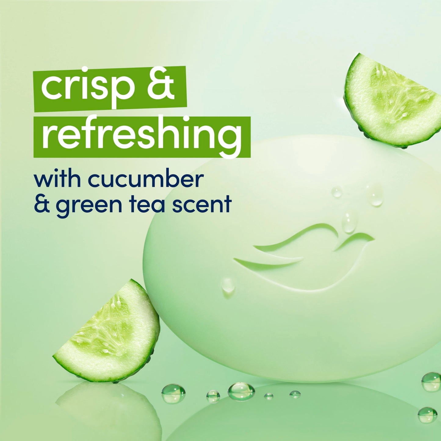 Dove Beauty Bar Soap Cool Moisture Cucumber & Green Tea Scent 6 Count for Refreshed Skin, Leaves Skin Refreshed 3.75 oz