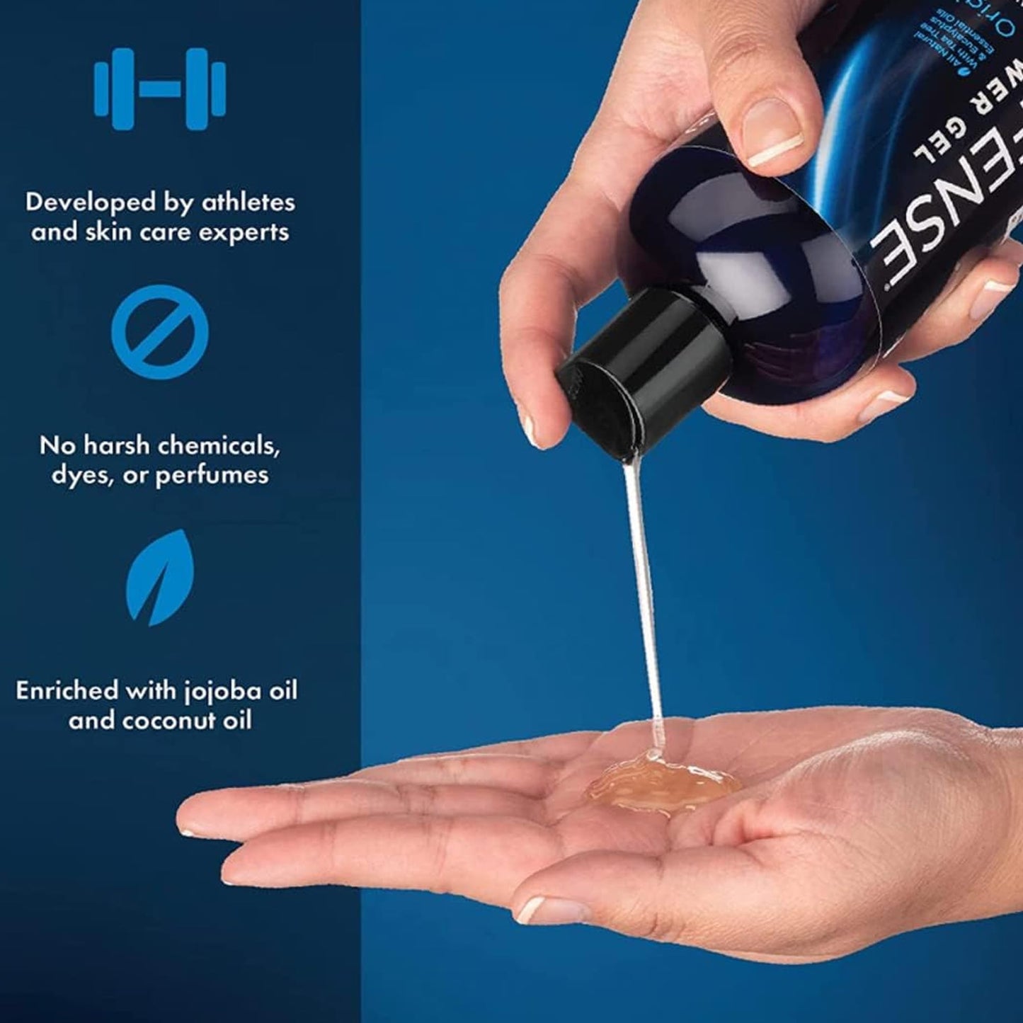 Defense Soap Body Wash 32 oz - Natural Shower Gel with Tea Tree Oil, Eucalyptus Oil, Rosemary and Aloe Vera, 32 Fl Oz (Pack of 1)