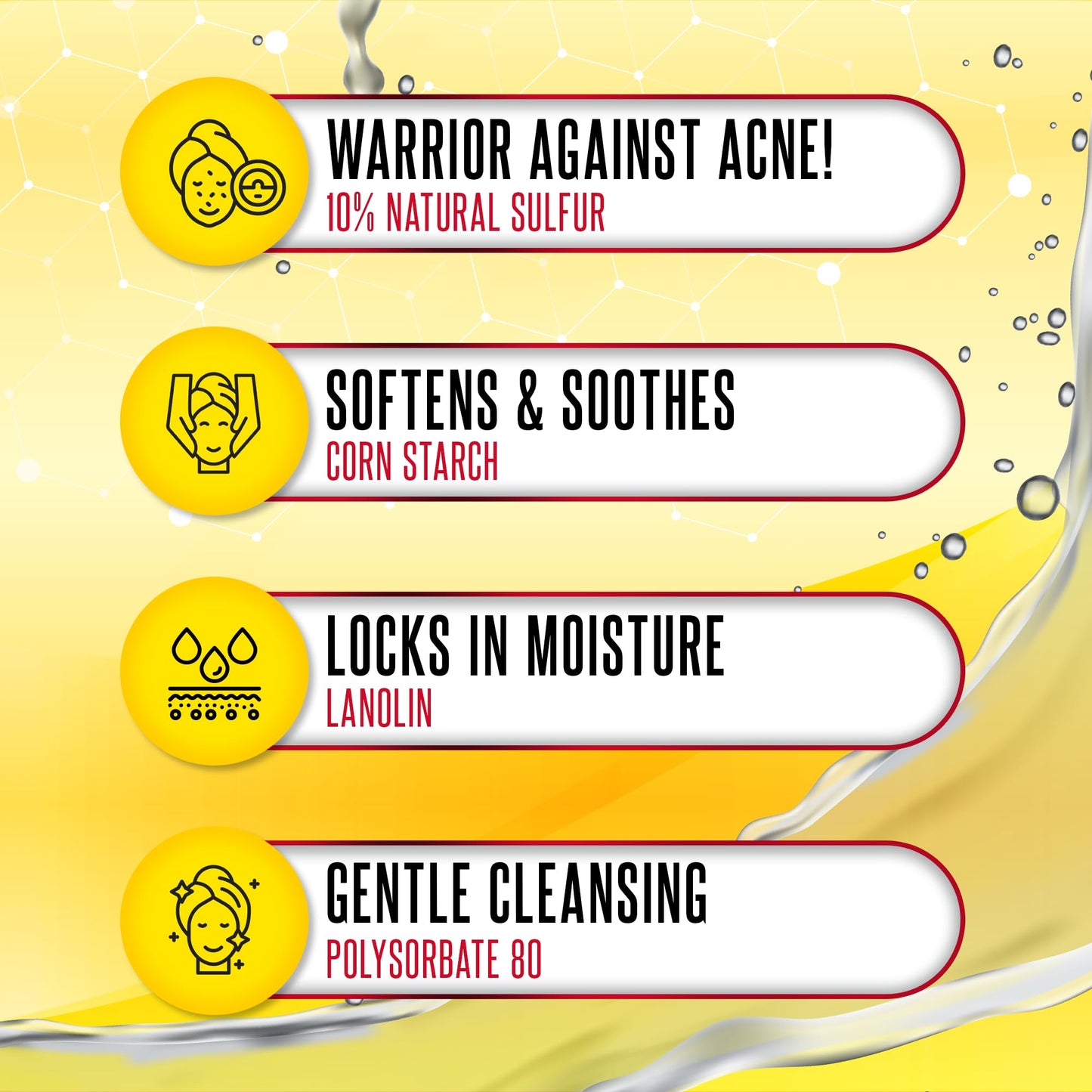 Biosulfur Grisi Acne Treatment Soap – Deep Cleansing Sulfur Bar, Fights Acne, Reduces Inflammation, Controls Oil & Blackheads, 4.4oz, 3-Pack