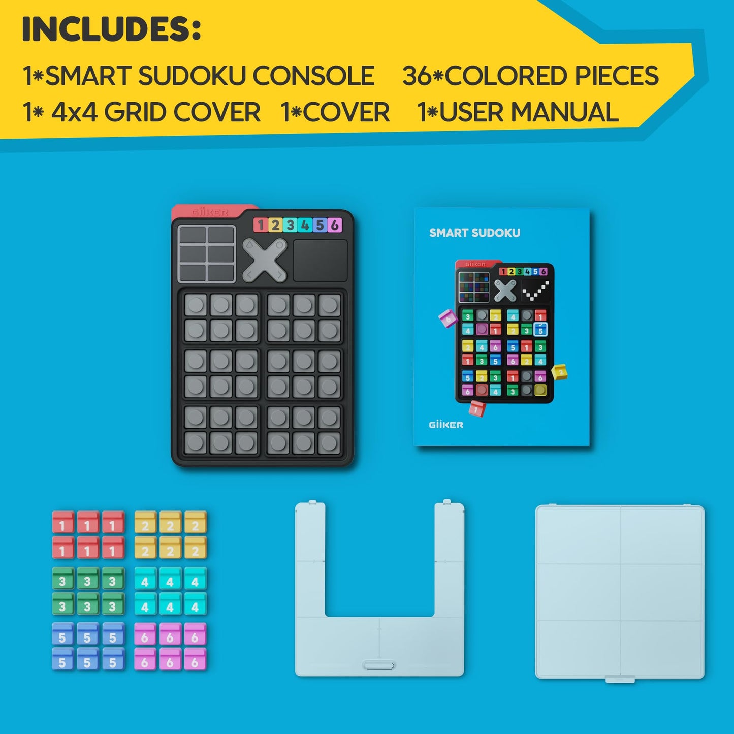 GiiKER Smart Sudoku Puzzle Game – 2500 Challenges Brain Teaser for Kids, Travel Game & Birthday Gift, Easter Basket Stuffers for All Ages