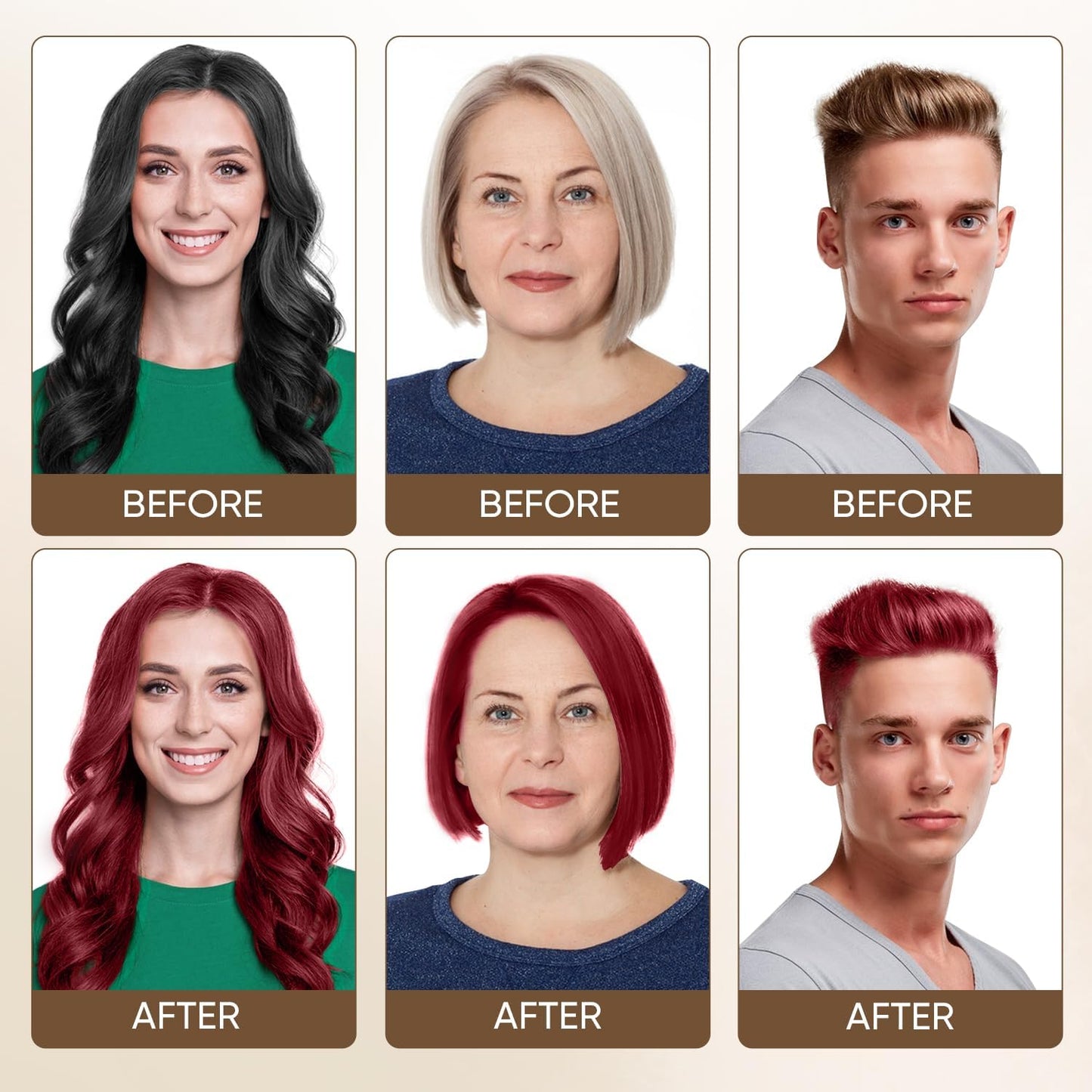 Farndu Red Burgundy Hair Dye Shampoo for Women Men, Hair Color Shampoo Natural Ingredients