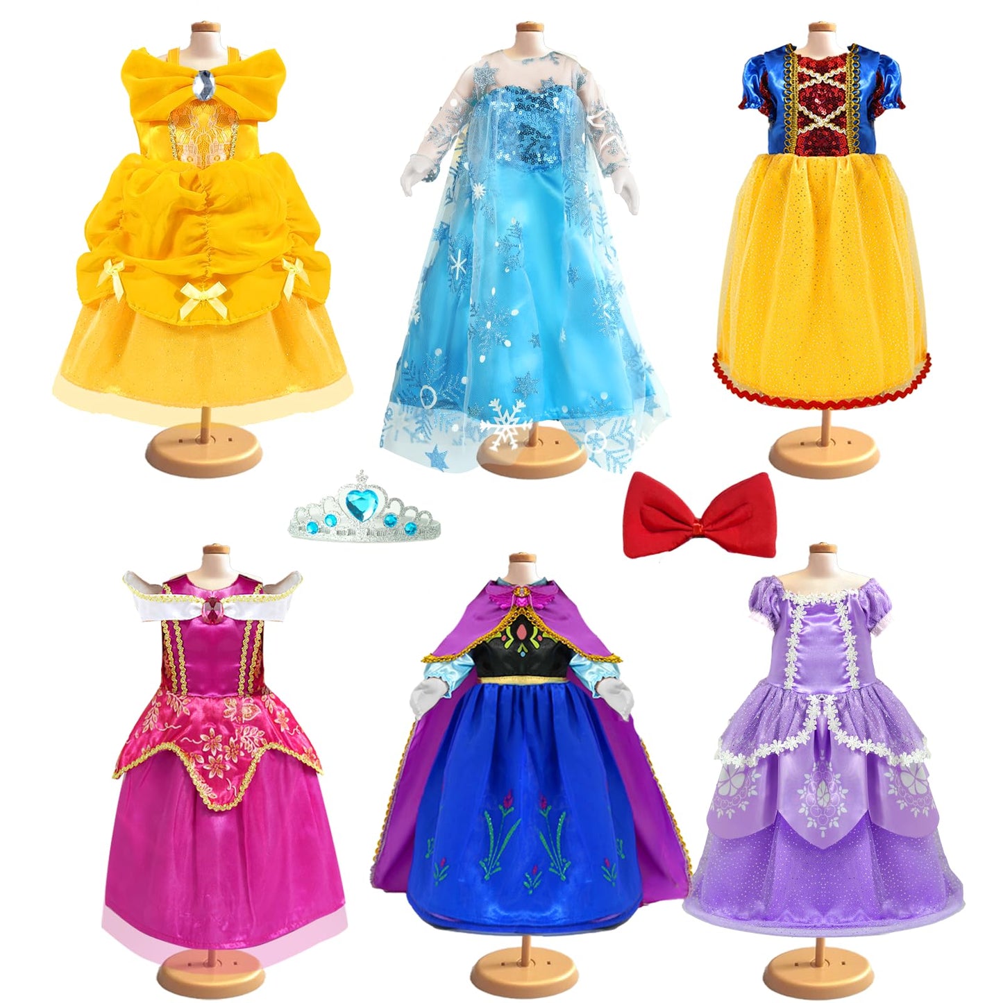 WONDOLL 18 inch Doll Clothes Accessories - 6Pcs Different Princess Costume Dress(NO Doll)