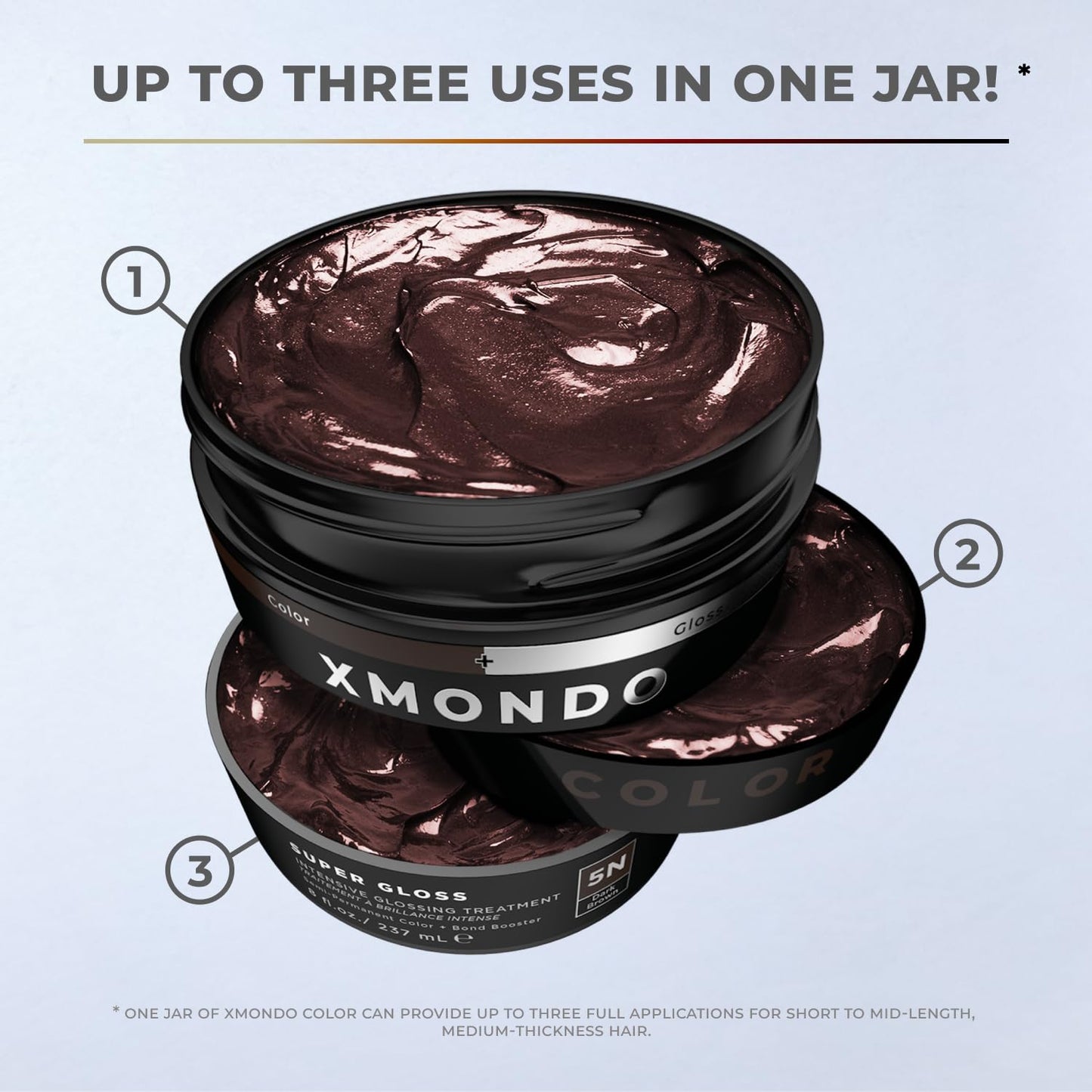 XMONDO Color 5N Dark Brown – Semi-Permanent, Bond Booster, Nourish & Repair, Vegan, 8 oz