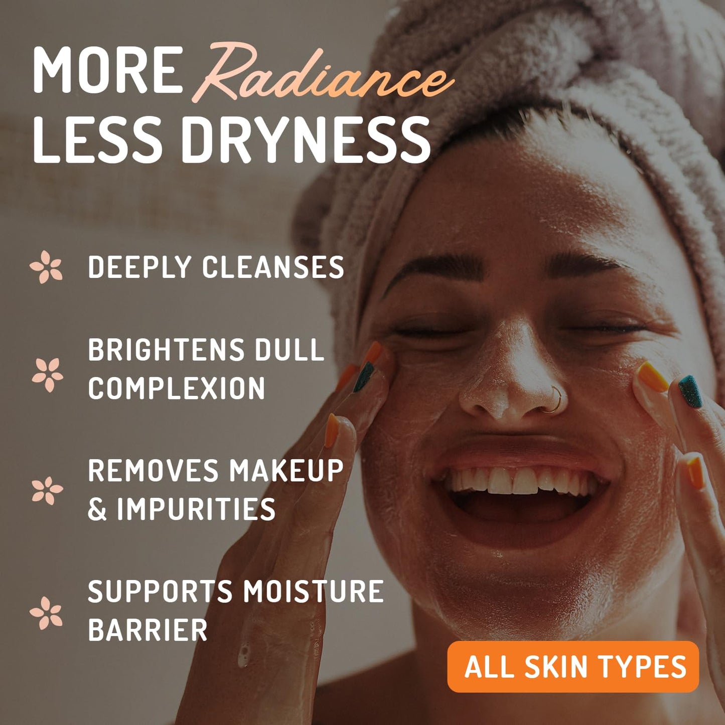 Vitamin C Face Cleanser 8 oz – Gentle Gel for Uneven Skin, Age Spots & Fine Lines, with Aloe Vera, Green Tea & Ginseng