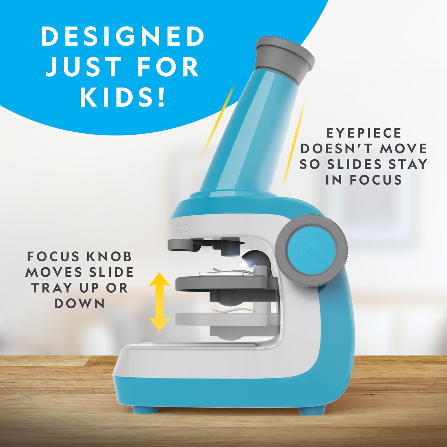 National Geographic Kids Microscope Science Kit – 400x Zoom, Blank & Prepared Slides, STEM Toy Gift for Ages 6–10 | Amazon Exclusive