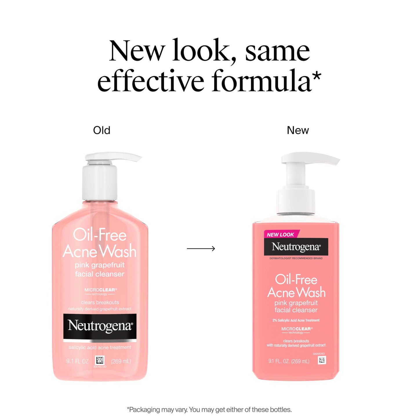 Neutrogena Oil-Free Pink Grapefruit Acne Face Wash with Vitamin C & Salicylic Acid – Daily Blemish & Blackhead Cleanser, 9.1 fl. oz