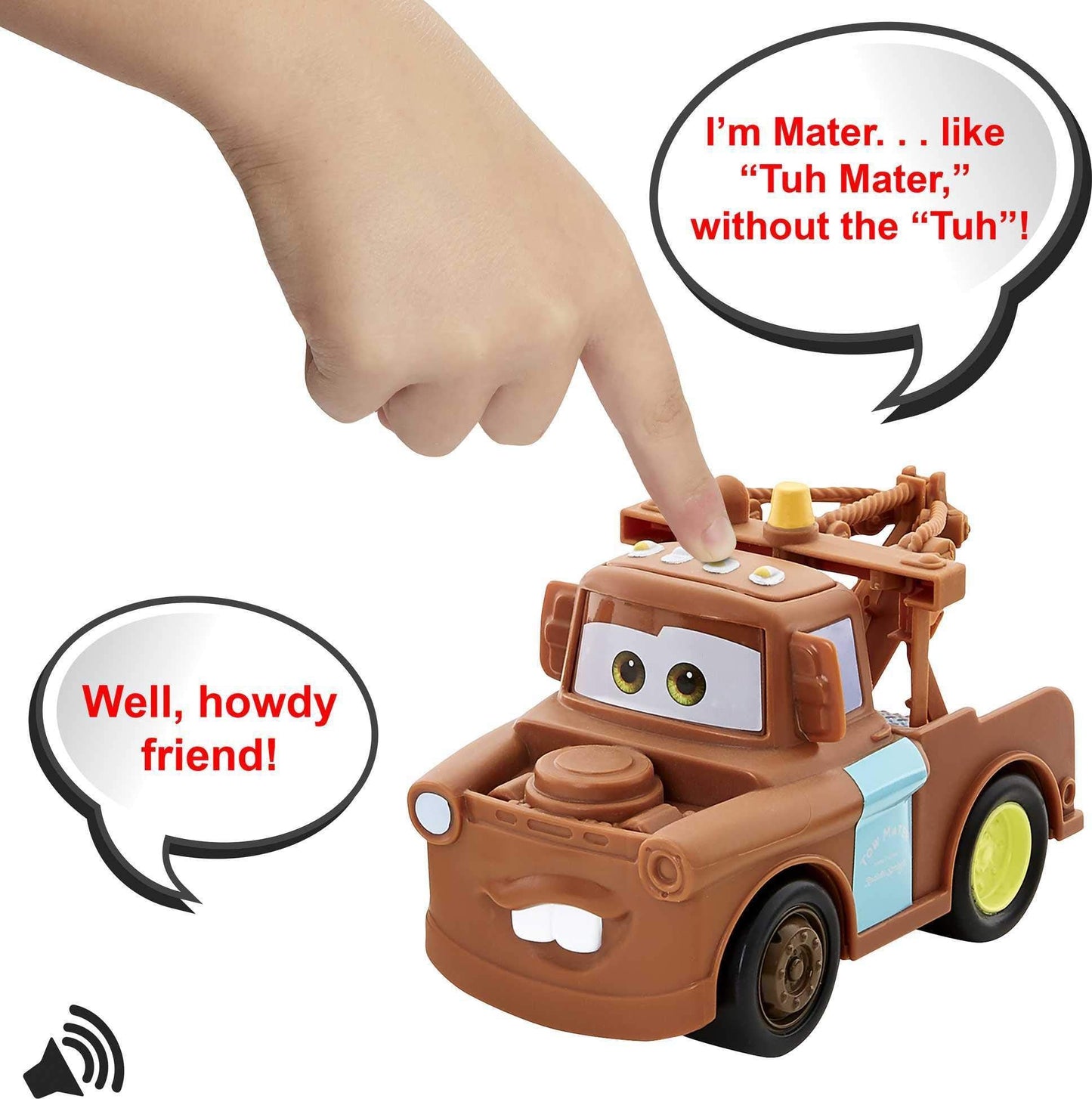 Disney Cars Talkers Mater 5.5" Vehicle with Movie Sounds – Authentic Tow Truck Toy, Fun Gift for Kids 3+