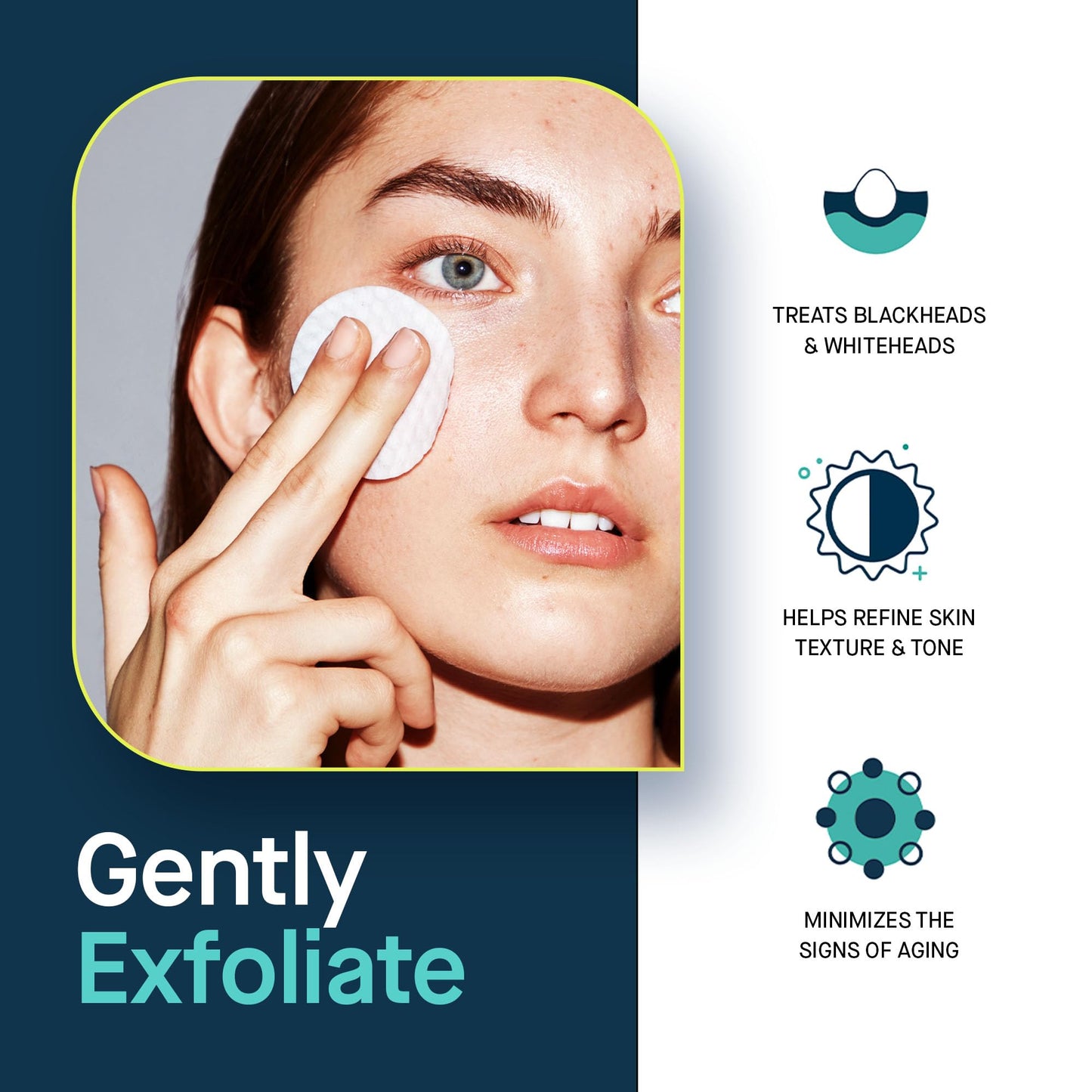 SLMD by Dr. Pimple Popper AHA BHA Toner Pads with Salicylic, Glycolic & Lactic Acid – Daily Face & Body Exfoliating Acne Treatment