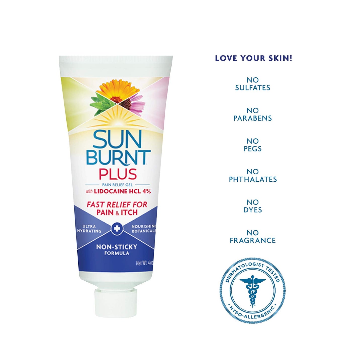 Sunburnt Plus After-Sun Gel with Lidocaine, 4 Ounce