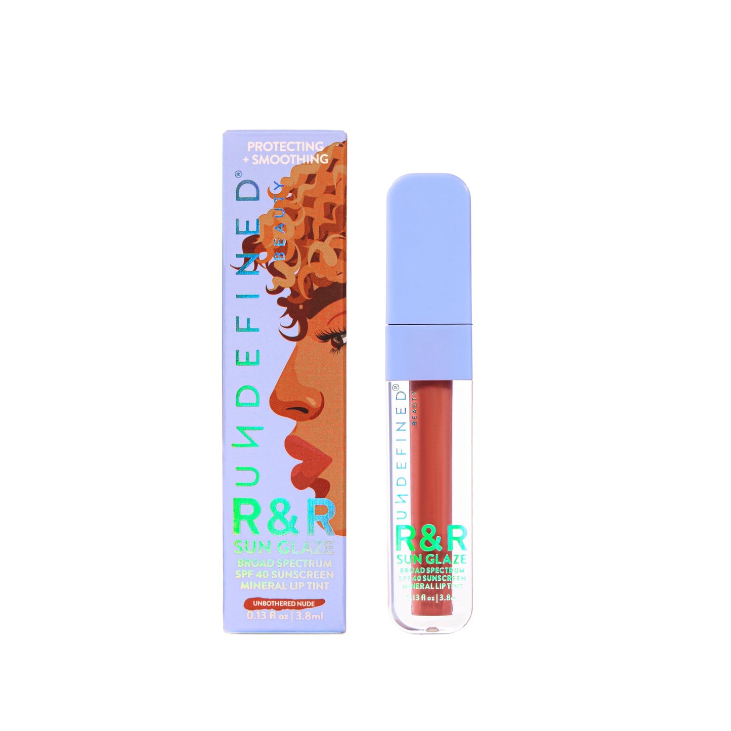 Undefined R&R Sun Glaze Nude SPF 40 Mineral Lip Oil Tint – Hydrating Sunscreen with Ceramides, Hyaluronic Acid & Peptides for Smooth, Nourished Lips
