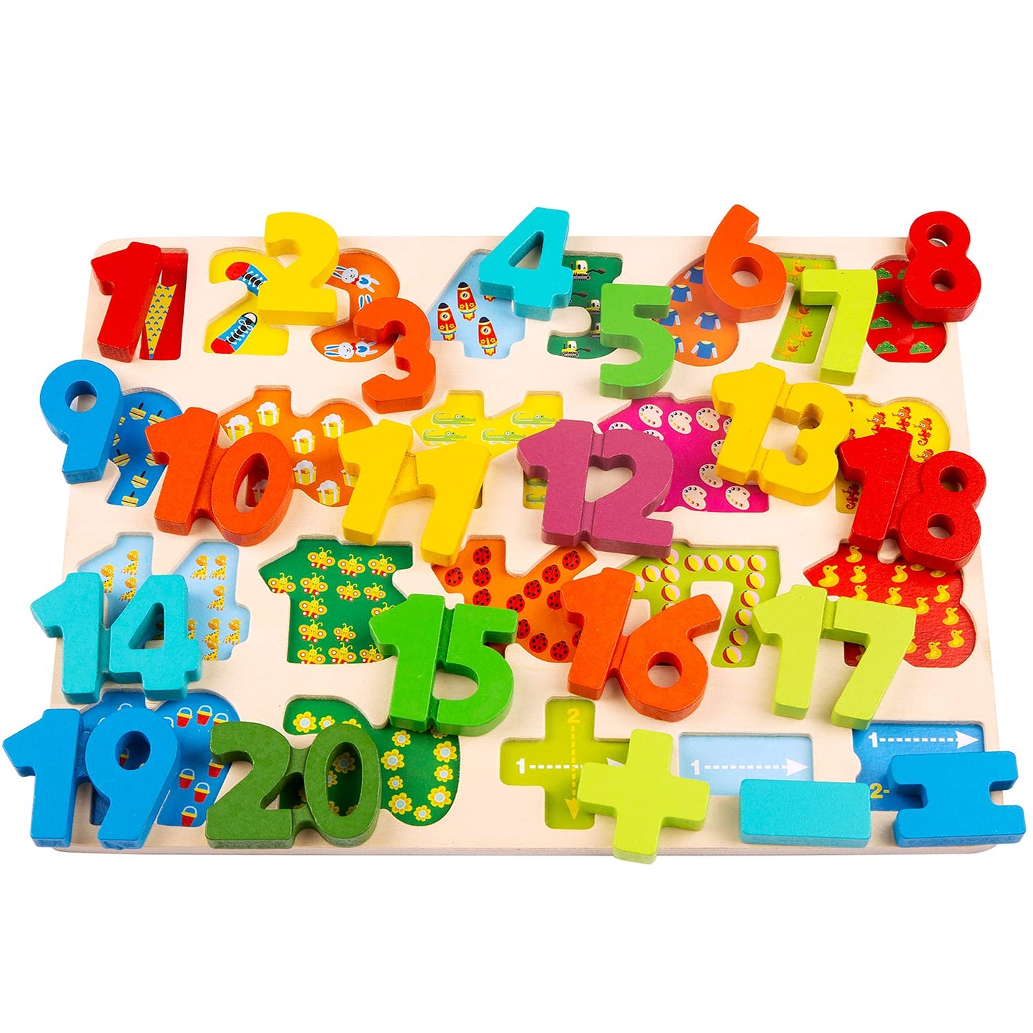 Voamuw Wooden Puzzles for Toddlers – Alphabet, Number & Shape Learning Jigsaw, Montessori Educational Toy for Kids Ages 3-5, Boys & Girls