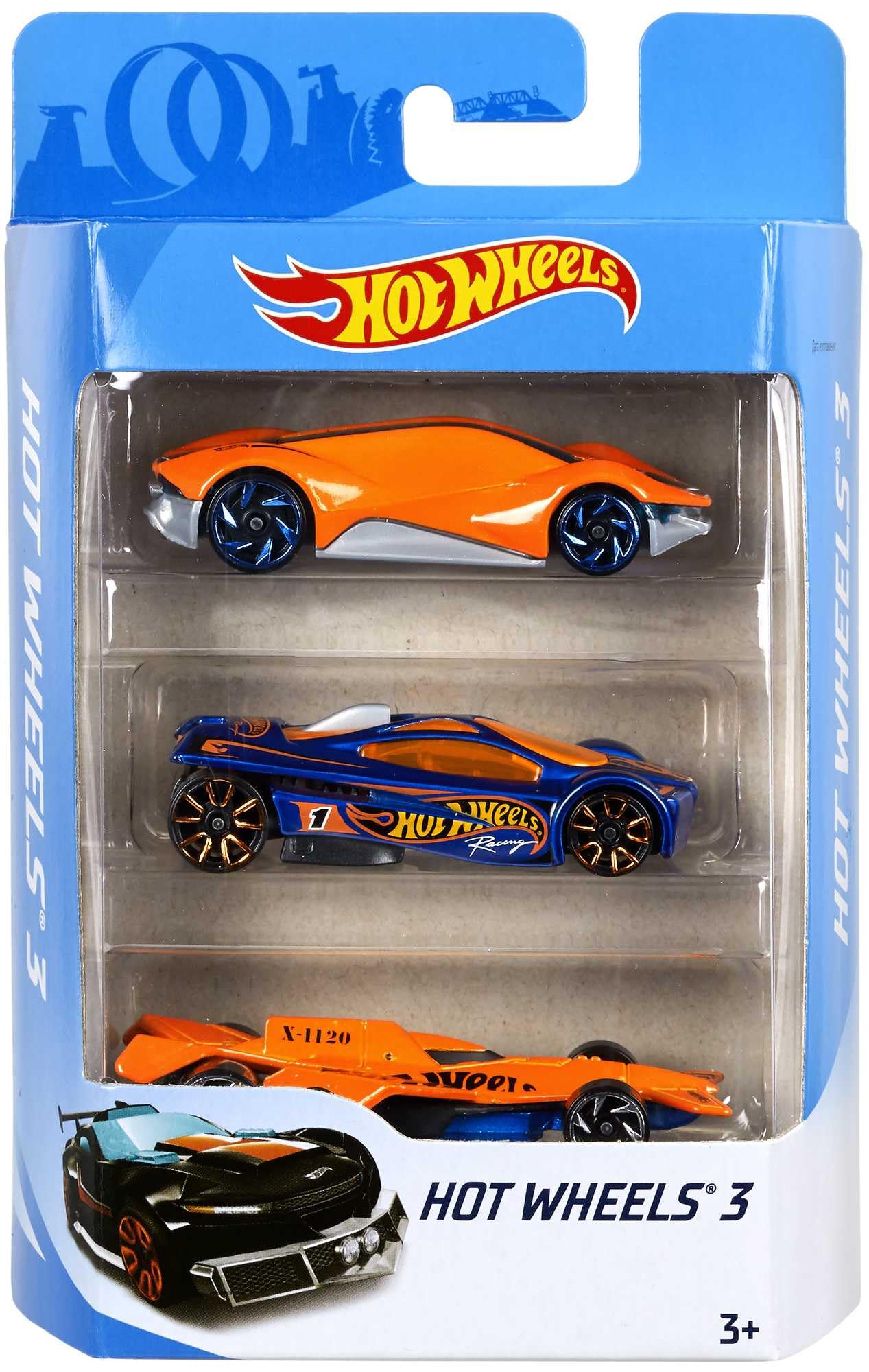 Hot Wheels 3-Car Pack | 1:64 Scale Sports Cars Multipack, Instant Starter Set with Rolling Wheels for Kids 3+