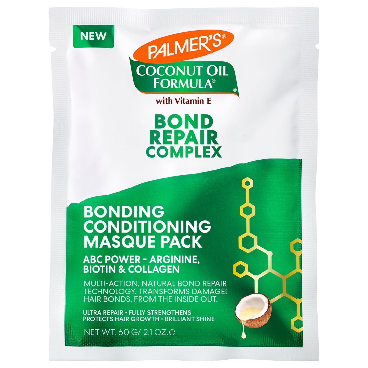 Palmer's Amino Bonding Complex Hair Mask Packette, Intense Conditioning with Coconut Oil & Vitamin E, Heat Protect, Anti-Frizz, Shine
