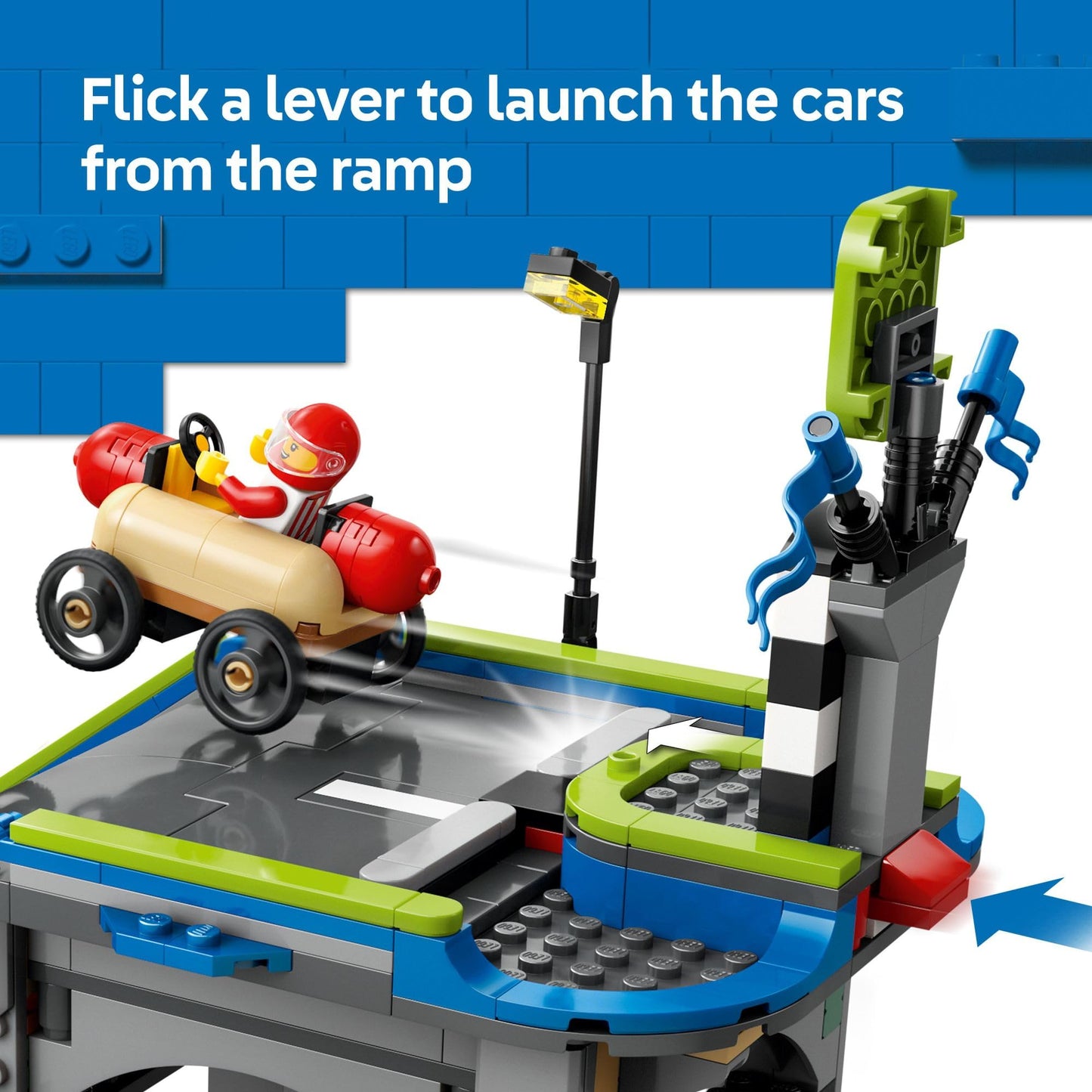 LEGO City No Limits Race Car Ramp Toy for Kids 6+ – Buildable Ramp with 2 Cars & 4 Minifigures, Racing Fun Gift Set 60460