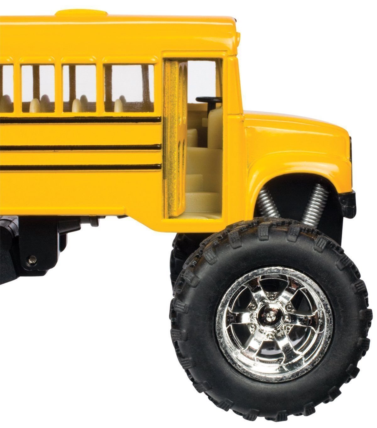 KinsFun 5" Monster School Bus Die Cast Metal Model, Pullback Action Toy Monster Truck