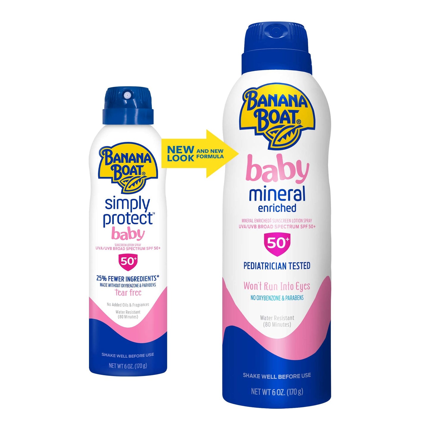 Banana Boat Baby Mineral Enriched Spray Sunscreen SPF 50, 6oz | Banana Boat Baby Sunscreen Spray SPF 50, Sunblock for Babies, Oxybenzone-Free, 6oz