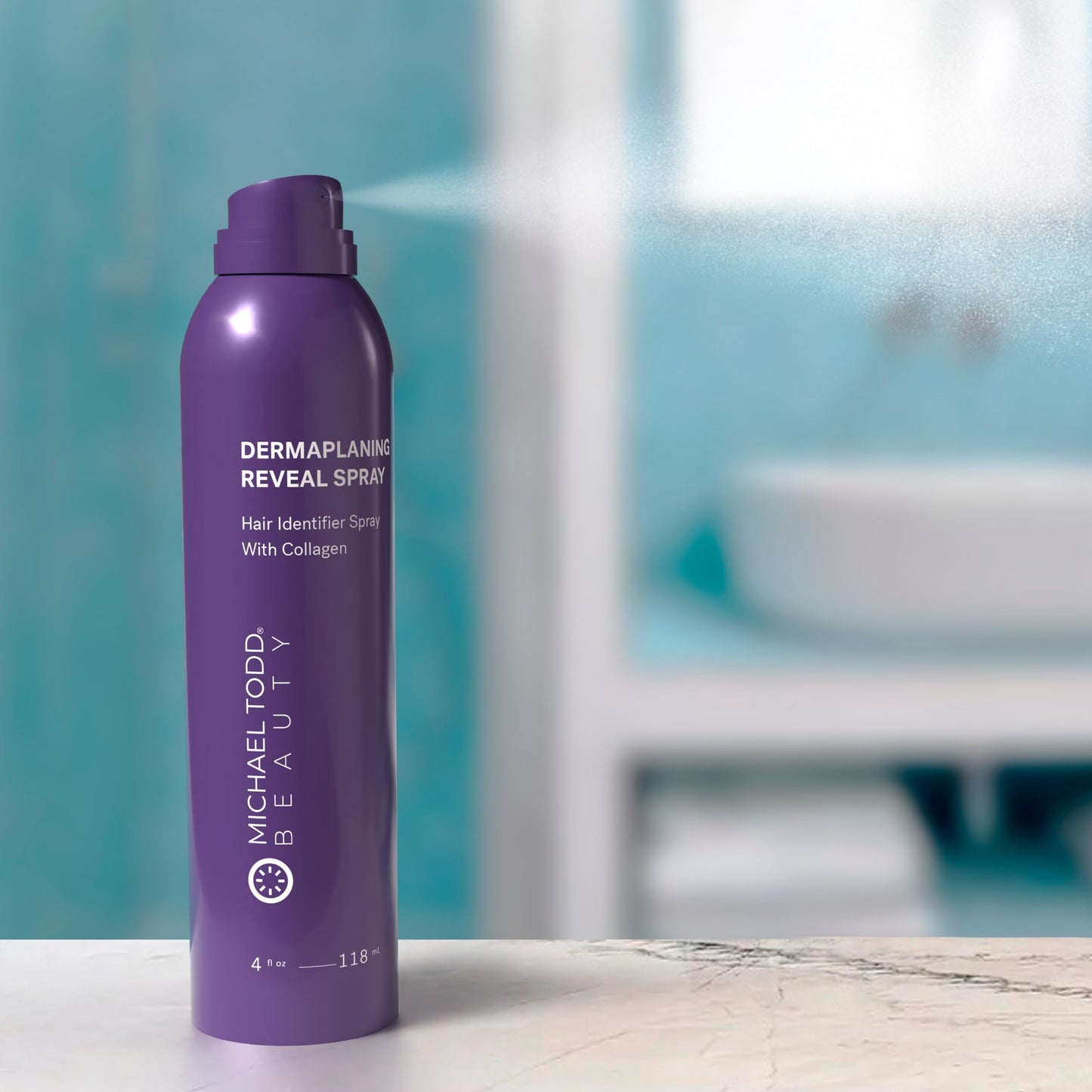 Michael Todd Beauty Sonicsmooth Hair Identifier Spray, Collagen Mist for Face Shaving & Dermaplaning, Highlights Peach Fuzz, 4oz