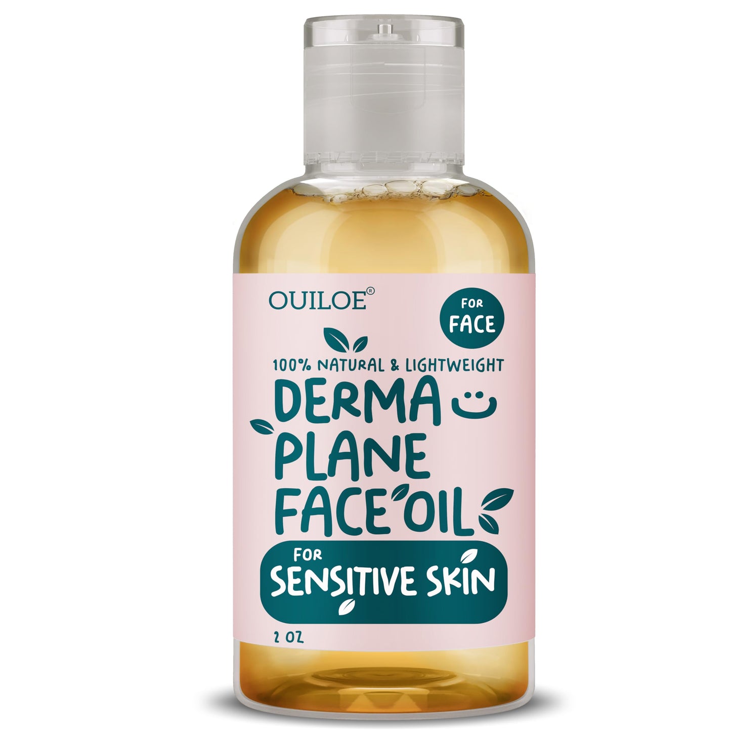 Dermaplane Face Shaving Oil for Women – Sensitive Skin, Non-Comedogenic, Fragrance-Free, Lightweight, Natural, 2oz by Ouiloe