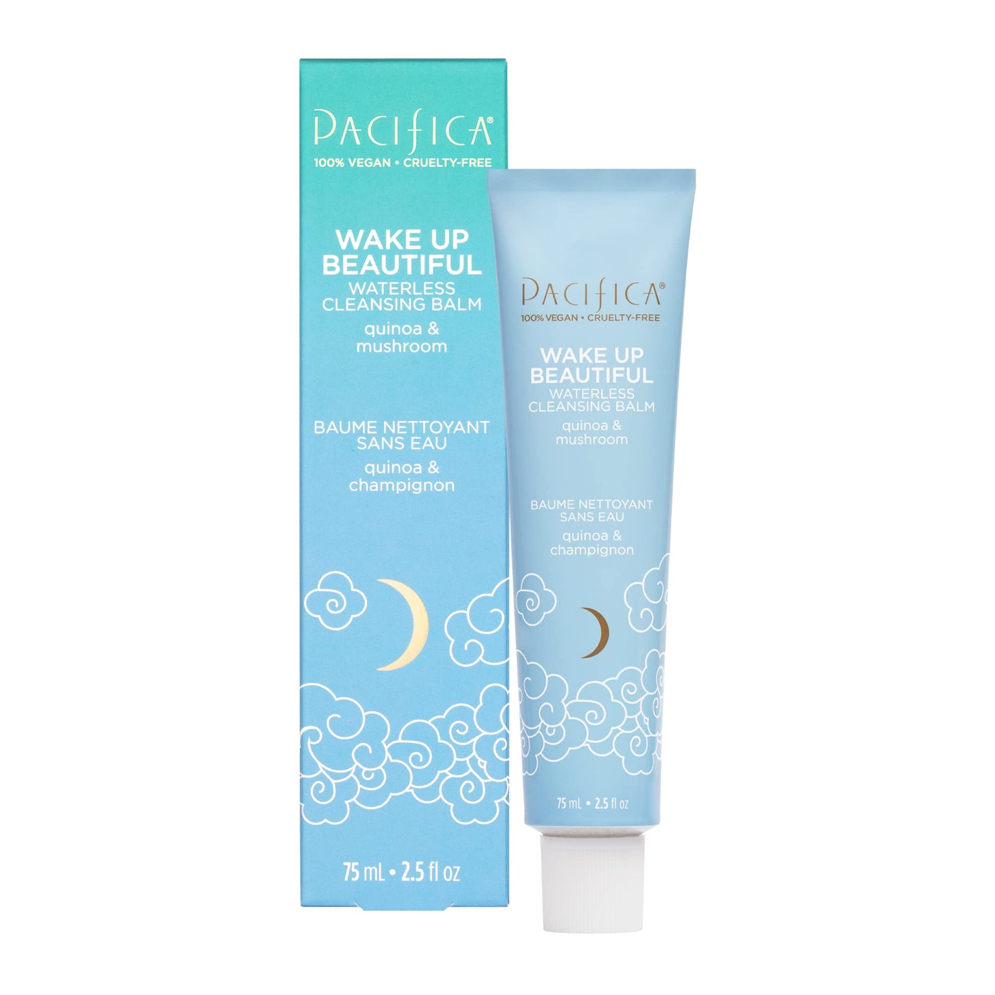 Pacifica Wake Up Beautiful Cleansing Balm & Makeup Remover – 2-in-1 Hydrating Waterless Face Cleanser for Dry & Sensitive Skin, 2.5oz